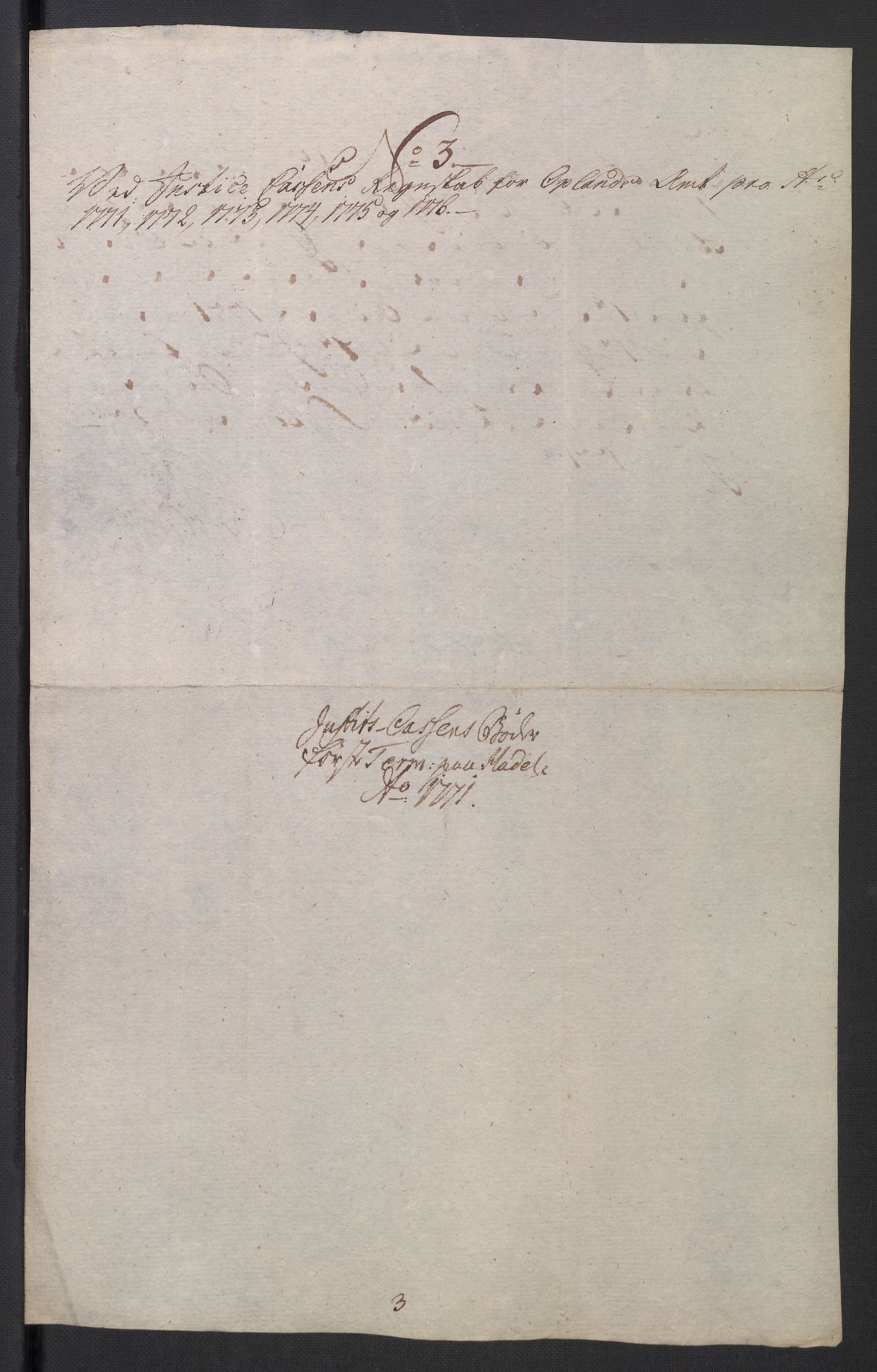 Rentekammeret inntil 1814, Reviderte regnskaper, Mindre regnskaper, AV/RA-EA-4068/Rb/L0014: Opplands amt, 1771-1779, p. 203