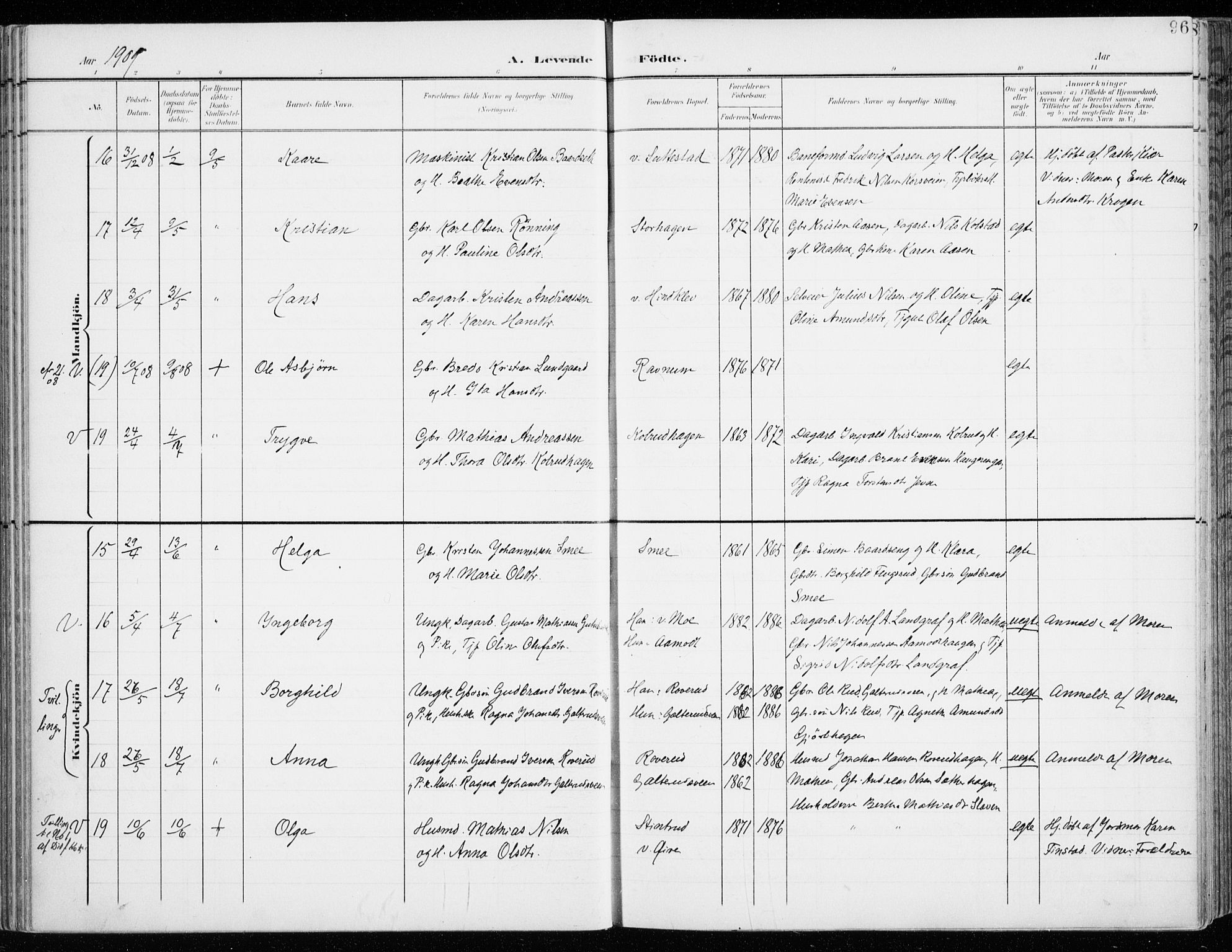 Fåberg prestekontor, AV/SAH-PREST-086/H/Ha/Haa/L0011: Parish register (official) no. 11, 1899-1913, p. 96