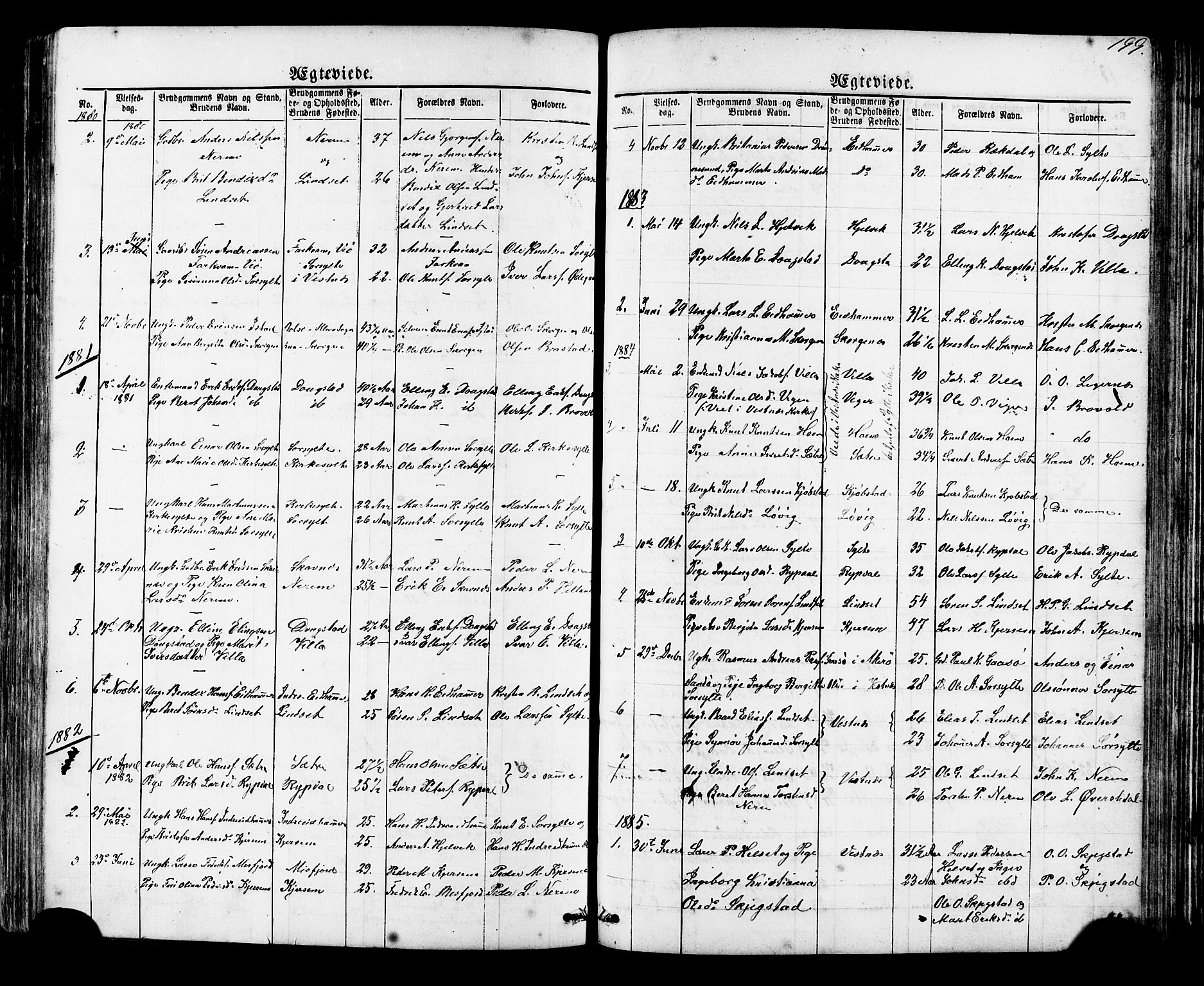 Ministerialprotokoller, klokkerbøker og fødselsregistre - Møre og Romsdal, SAT/A-1454/541/L0547: Parish register (copy) no. 541C02, 1867-1921, p. 199