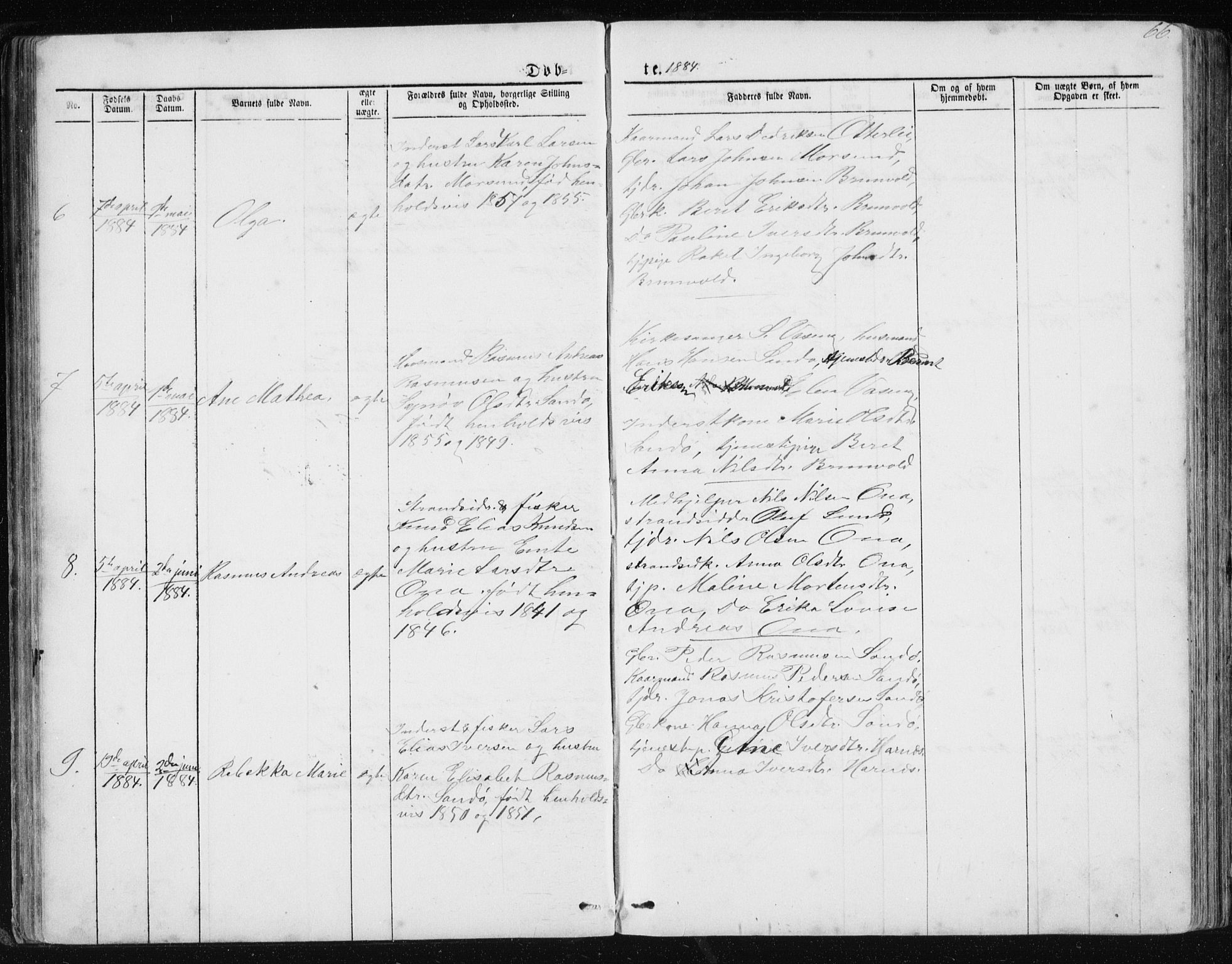 Ministerialprotokoller, klokkerbøker og fødselsregistre - Møre og Romsdal, AV/SAT-A-1454/561/L0732: Parish register (copy) no. 561C02, 1867-1900, p. 66