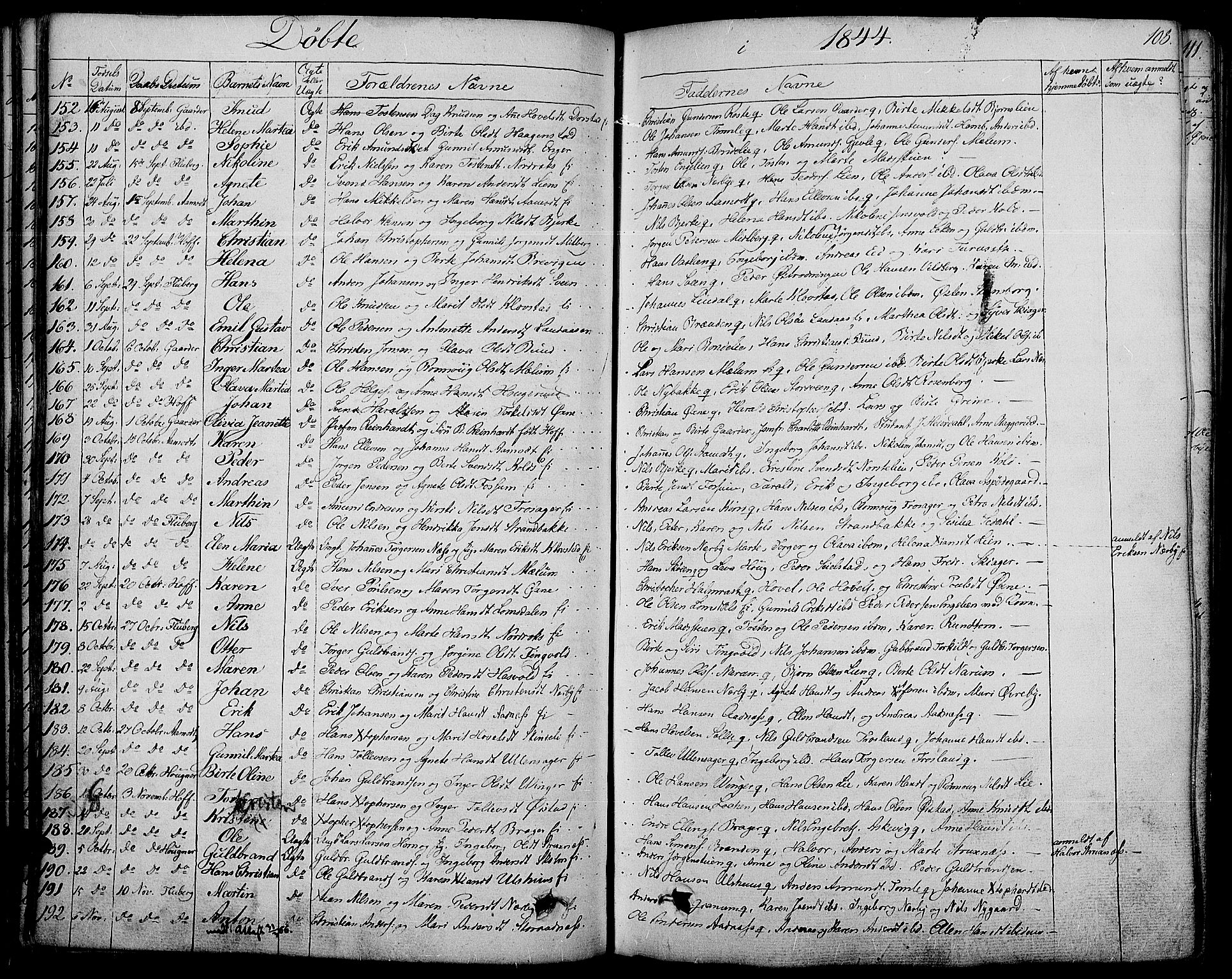Land prestekontor, AV/SAH-PREST-120/H/Ha/Haa/L0008: Parish register (official) no. 8, 1830-1846, p. 108