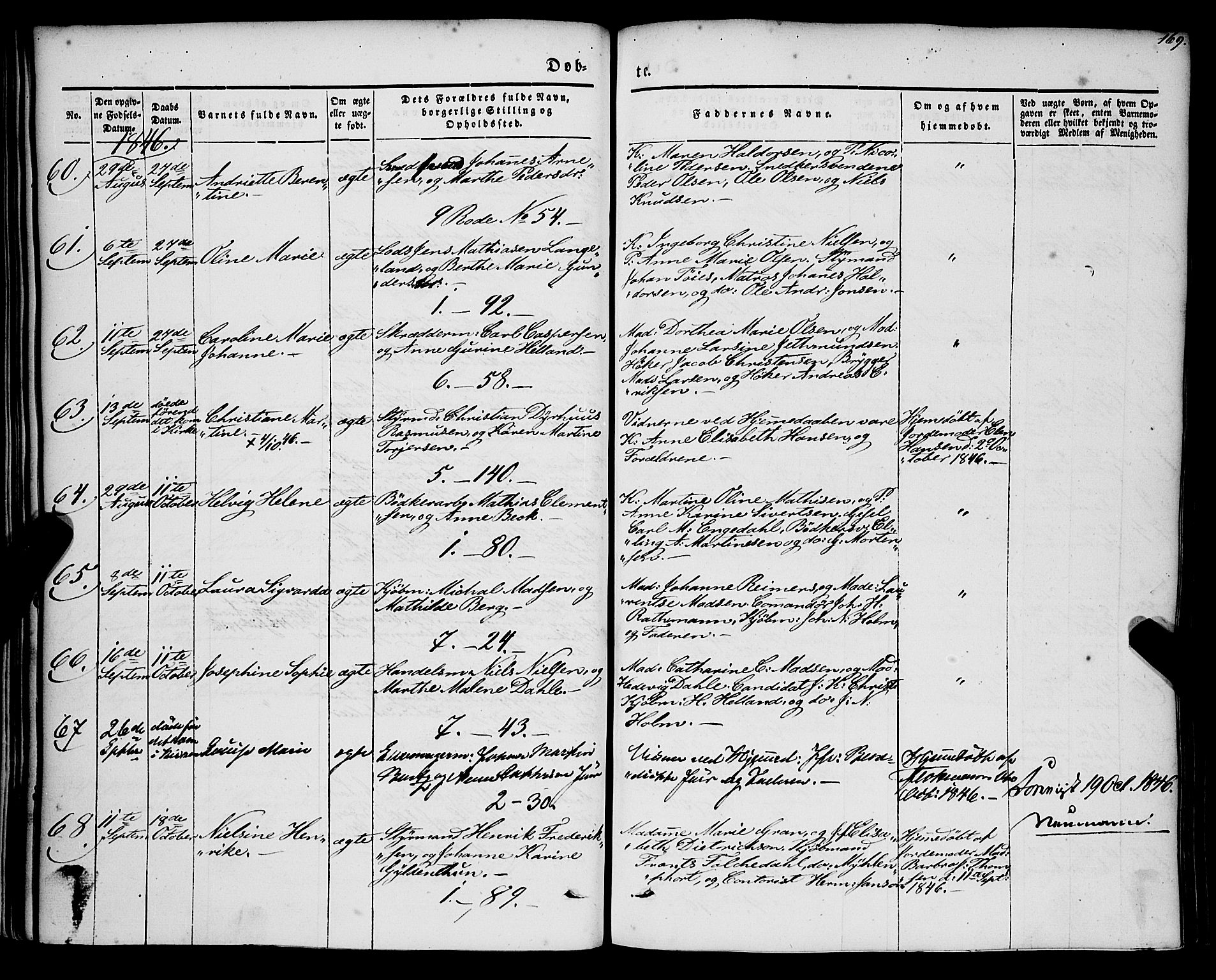 Nykirken Sokneprestembete, AV/SAB-A-77101/H/Haa/L0014: Parish register (official) no. B 1, 1844-1858, p. 169