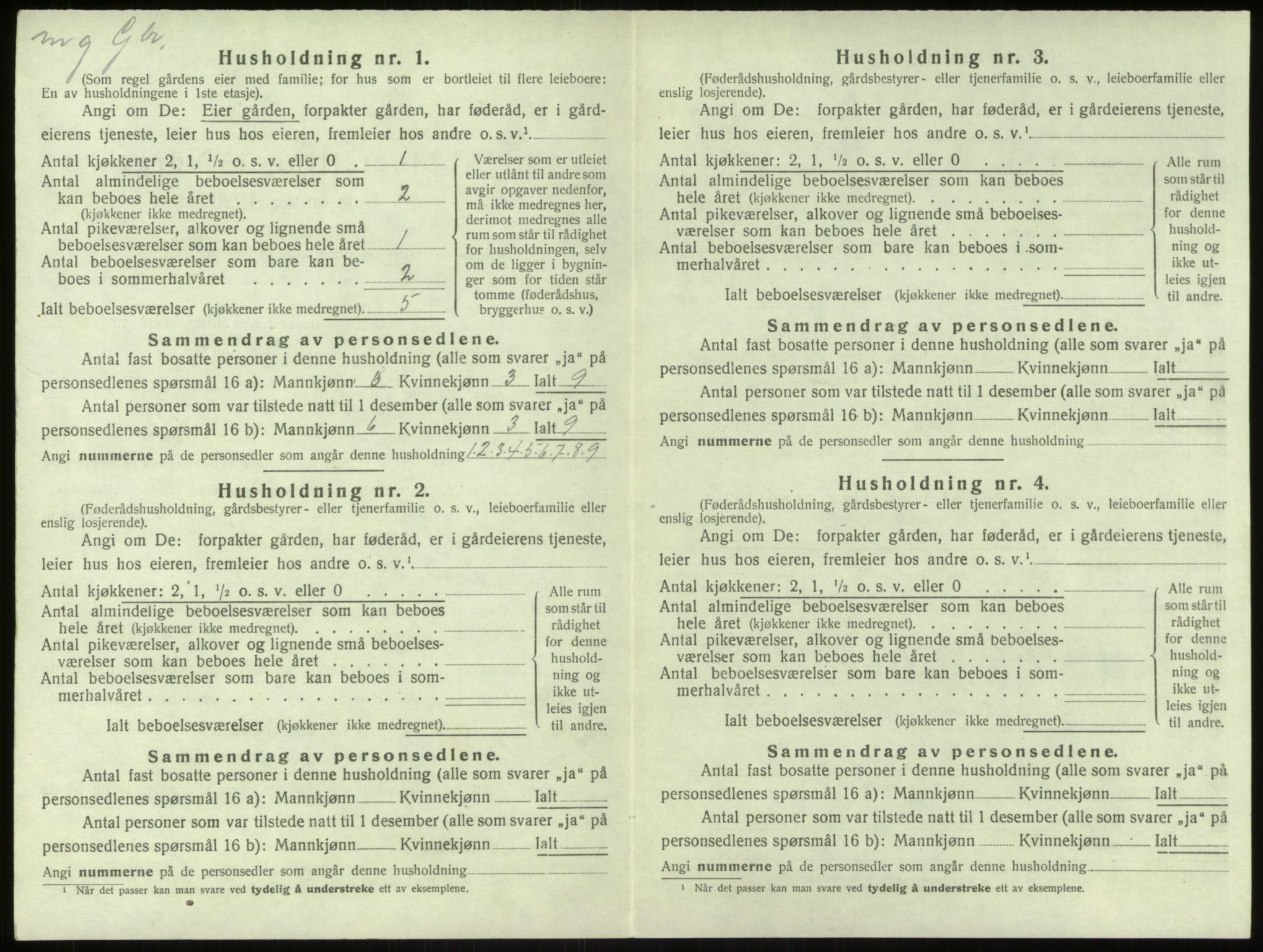 SAB, 1920 census for Hamre, 1920, p. 404