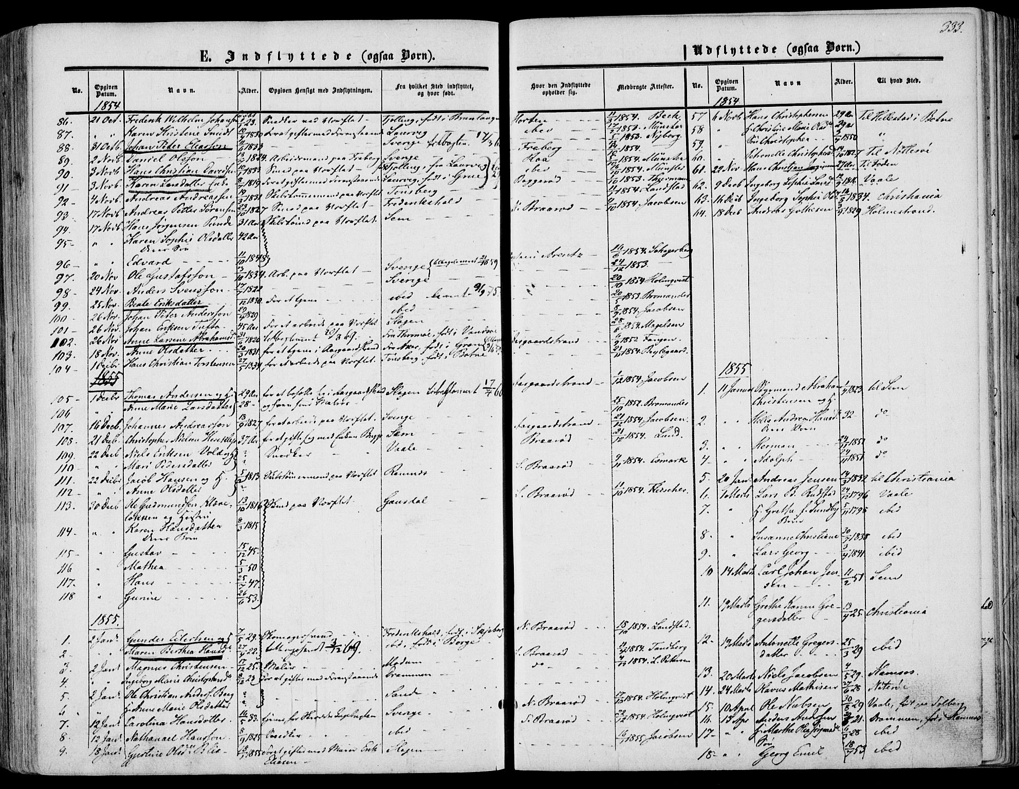 Borre kirkebøker, SAKO/A-338/F/Fa/L0006: Parish register (official) no. I 6, 1852-1862, p. 333