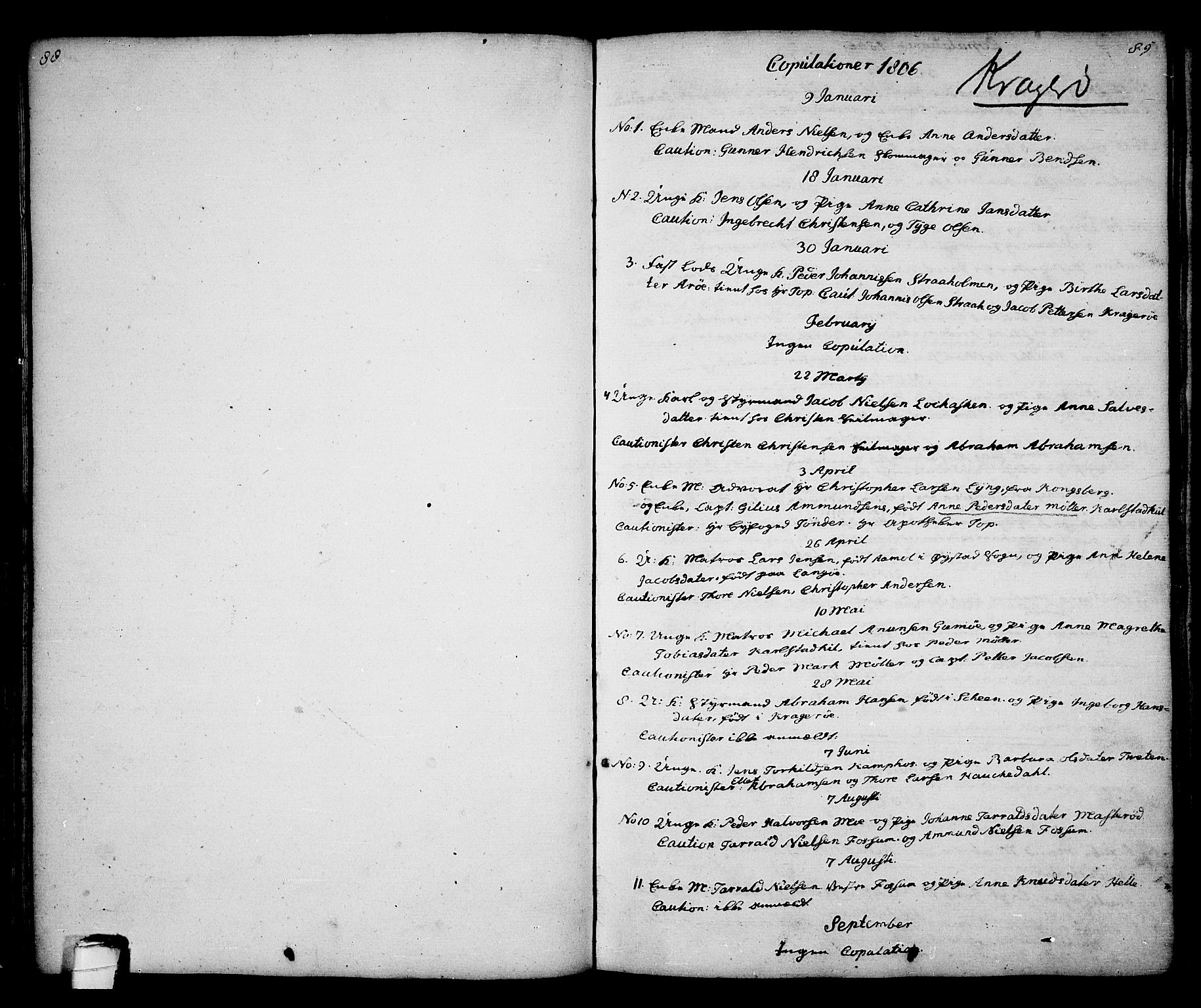Kragerø kirkebøker, SAKO/A-278/G/Ga/L0001: Parish register (copy) no. 1 /1, 1806-1811, p. 88-89