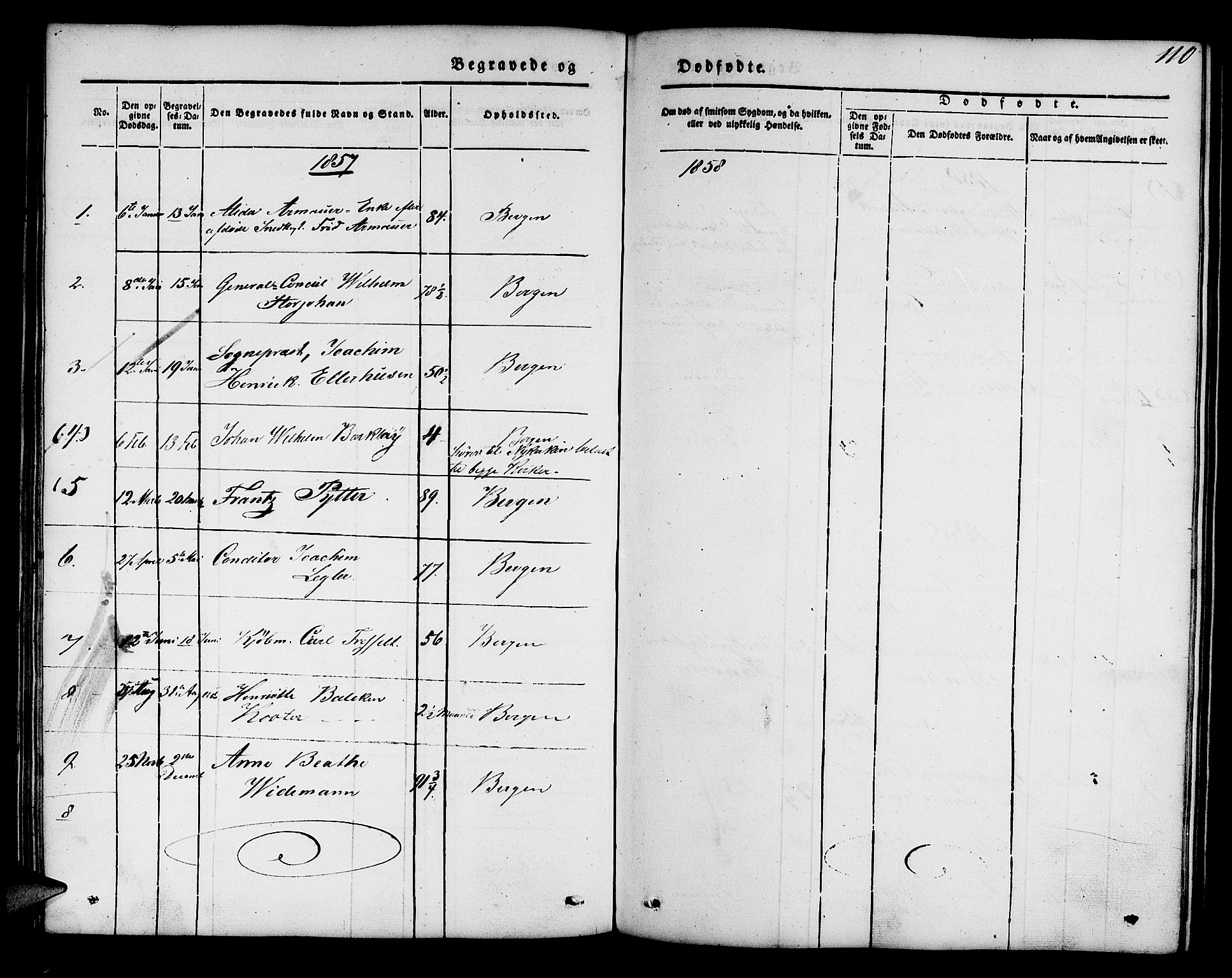 Mariakirken Sokneprestembete, SAB/A-76901/H/Hab/L0002: Parish register (copy) no. A 2, 1846-1862, p. 110