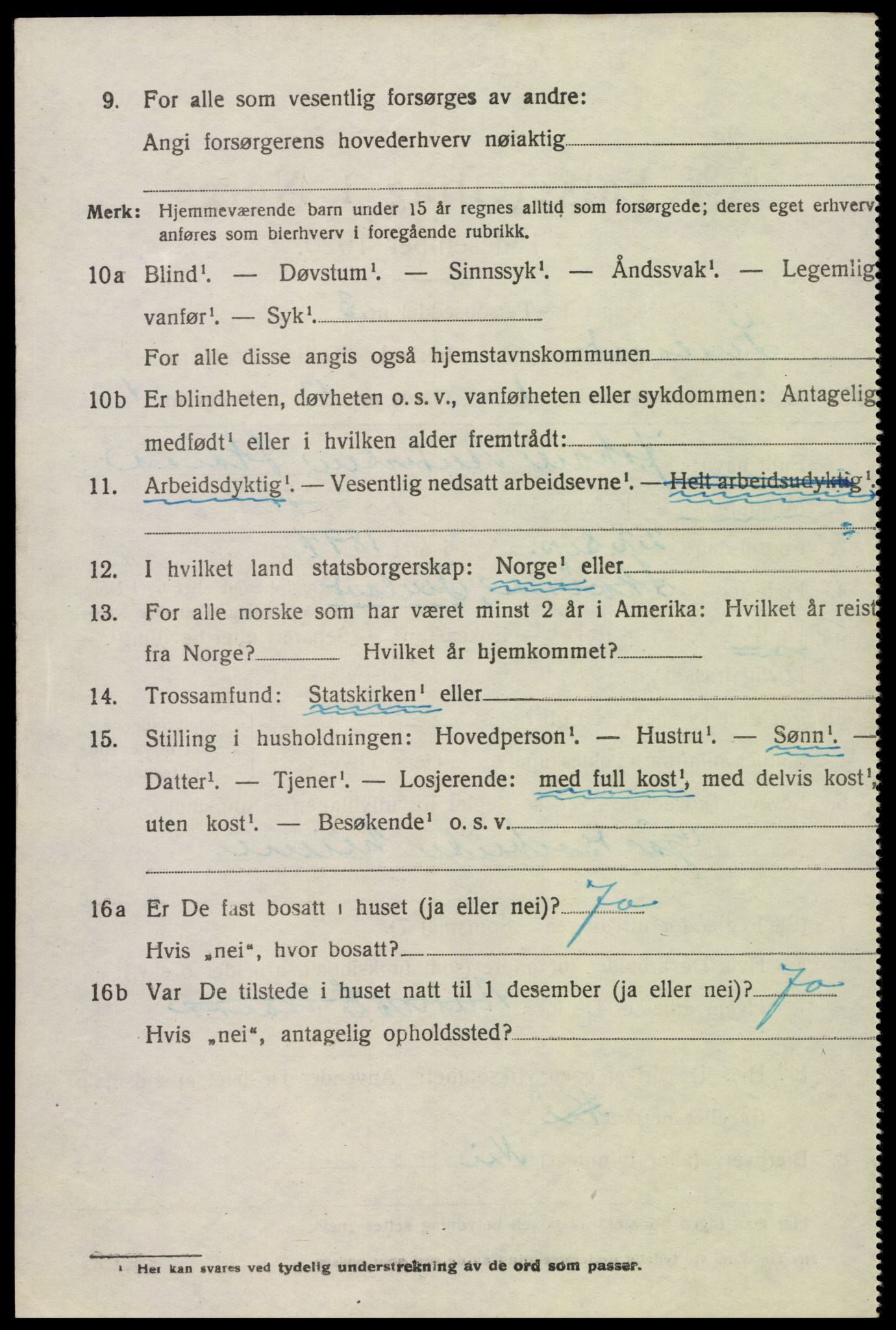 SAK, 1920 census for Iveland, 1920, p. 940