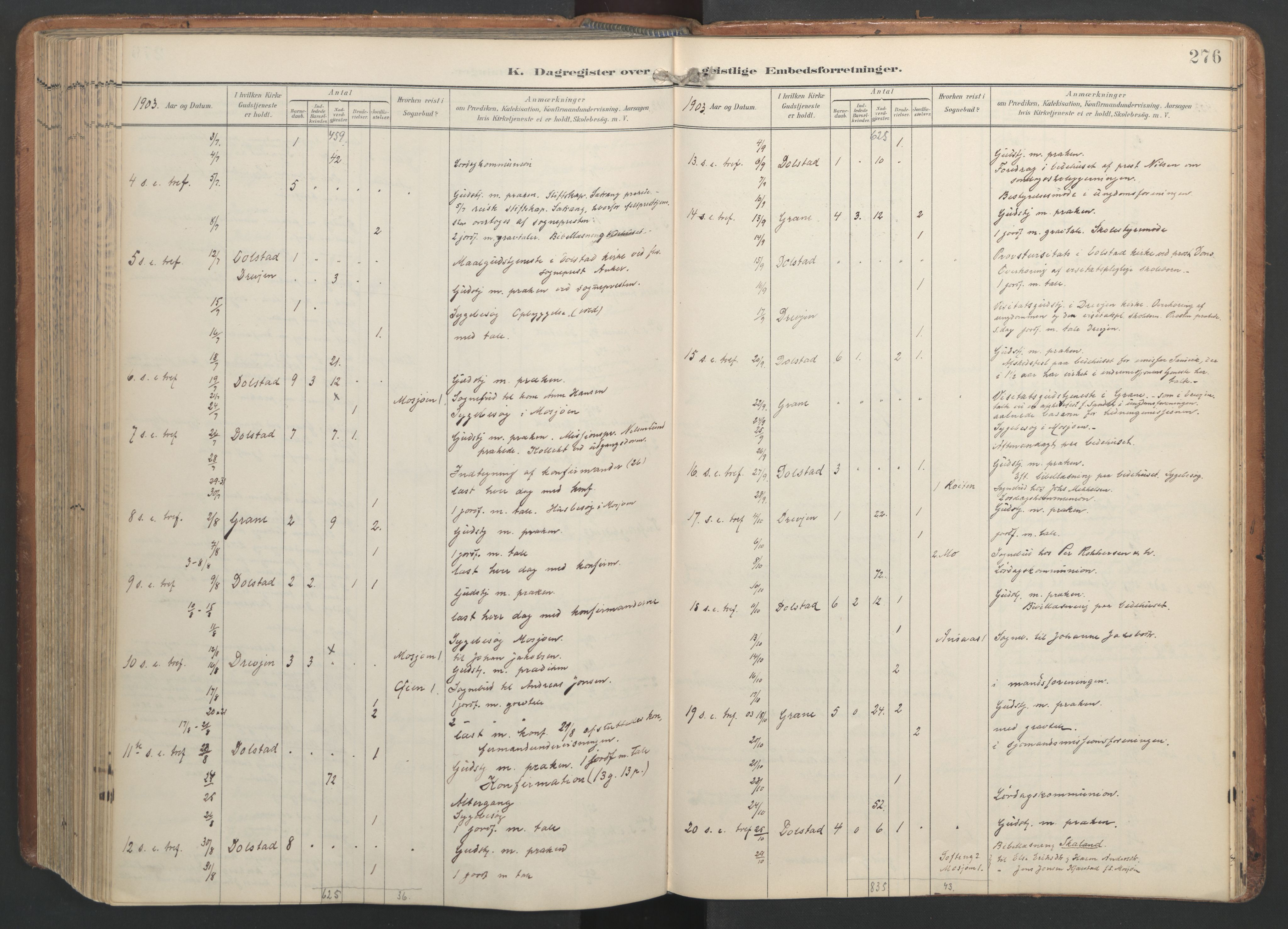 Ministerialprotokoller, klokkerbøker og fødselsregistre - Nordland, AV/SAT-A-1459/820/L0298: Parish register (official) no. 820A19, 1897-1915, p. 276