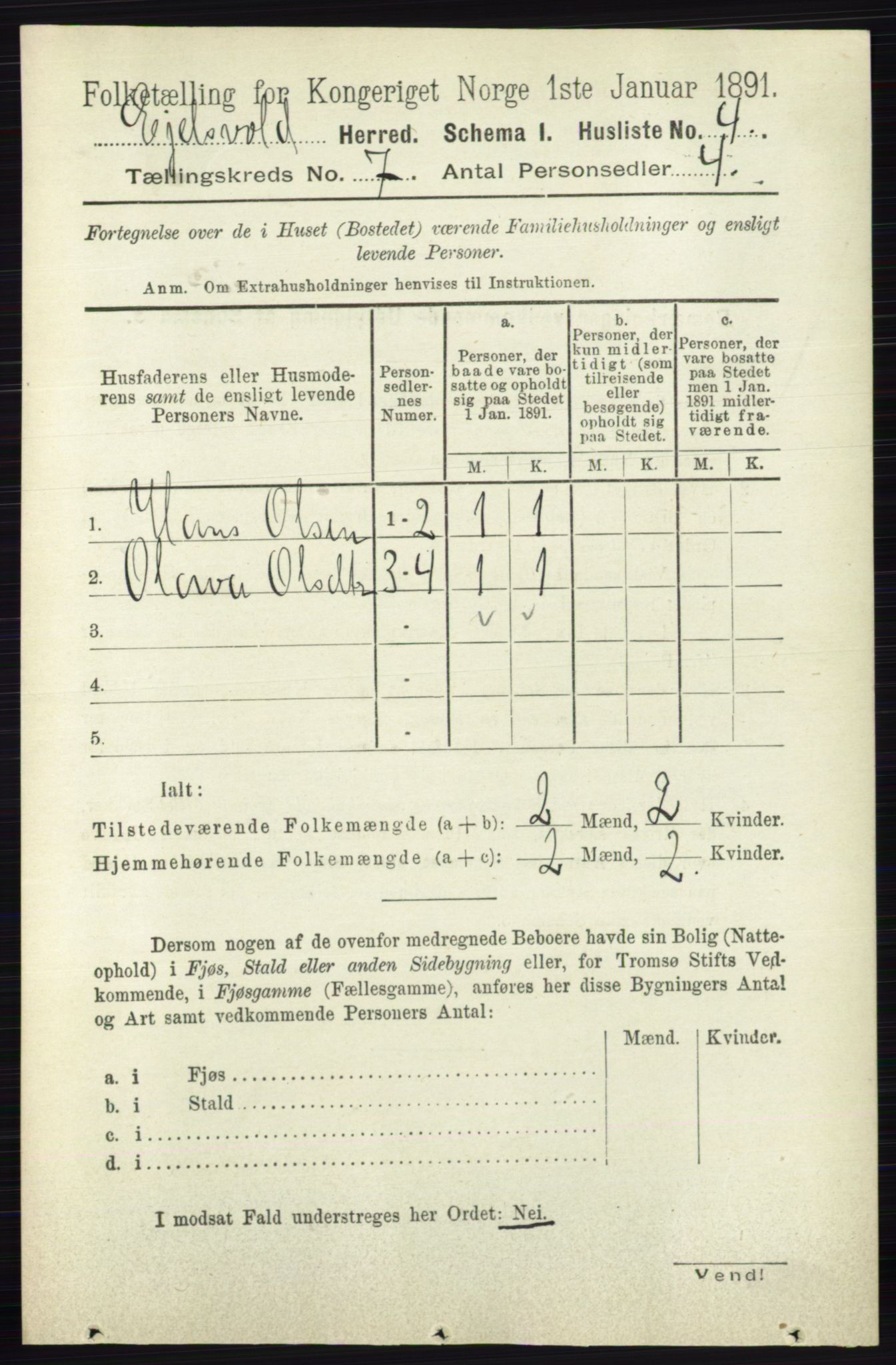 RA, 1891 census for 0237 Eidsvoll, 1891, p. 4510