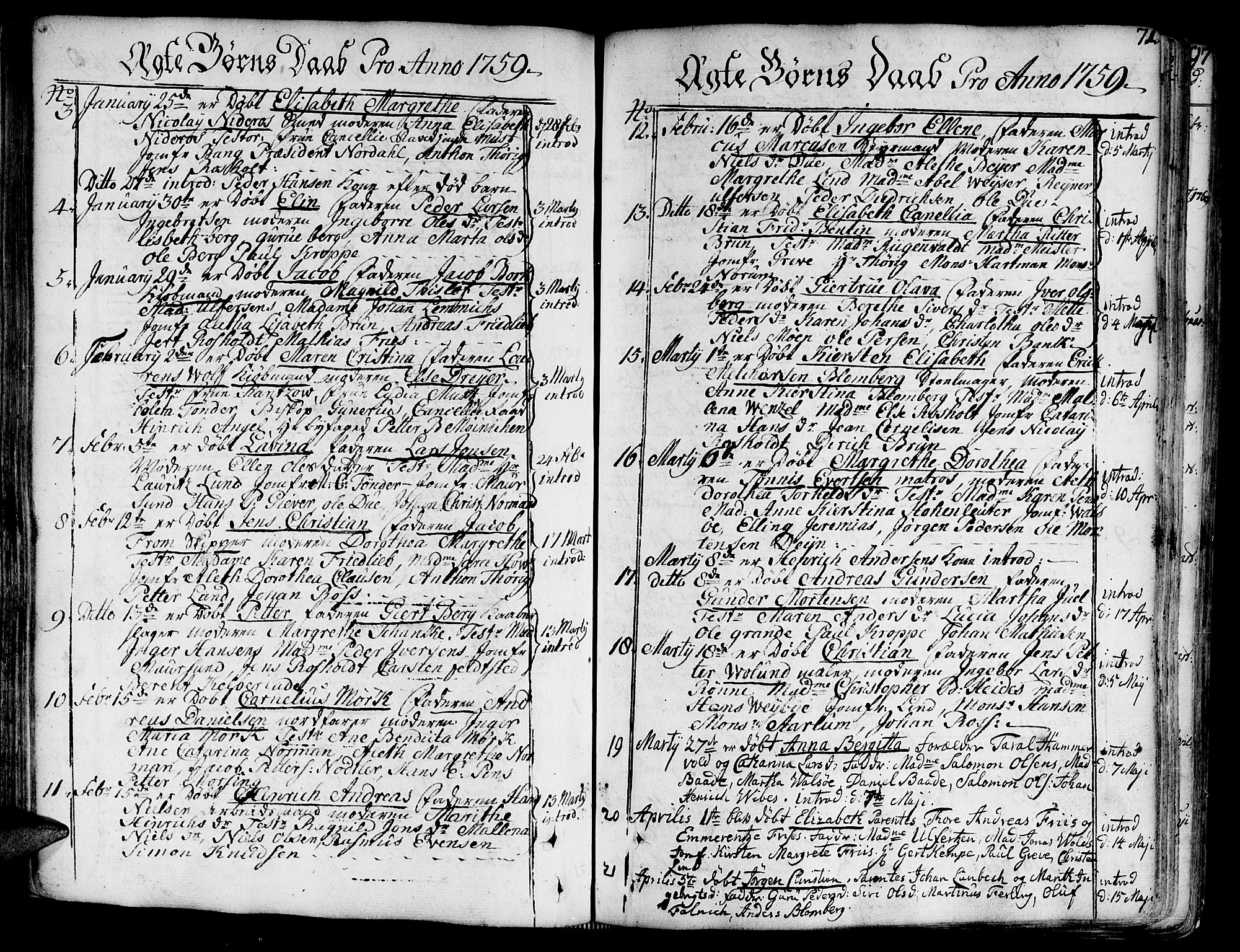 Ministerialprotokoller, klokkerbøker og fødselsregistre - Sør-Trøndelag, SAT/A-1456/602/L0103: Parish register (official) no. 602A01, 1732-1774, p. 71