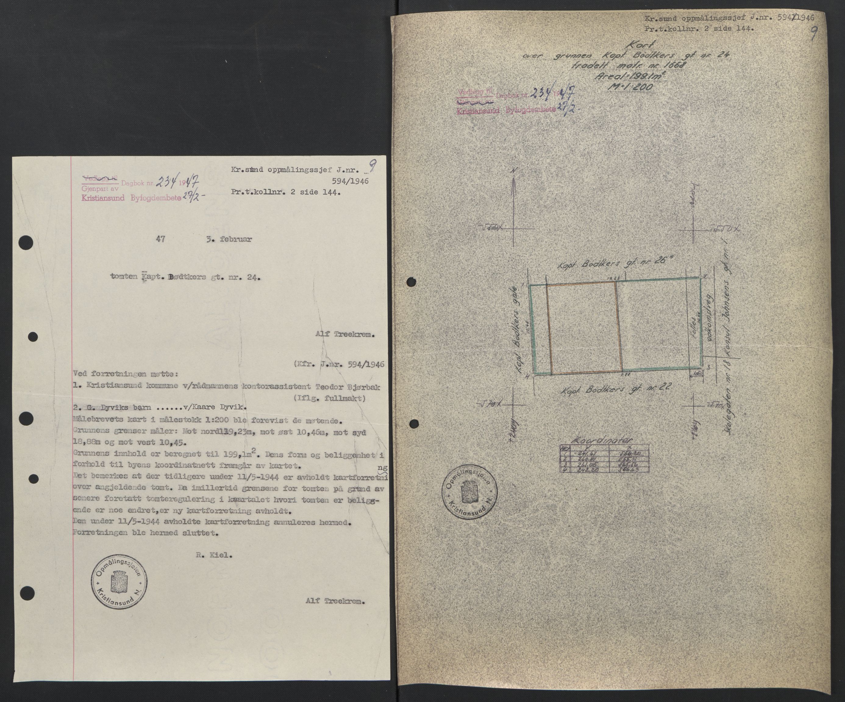 Kristiansund byfogd, AV/SAT-A-4587/A/27: Mortgage book no. 42, 1947-1950, Diary no: : 234/1947