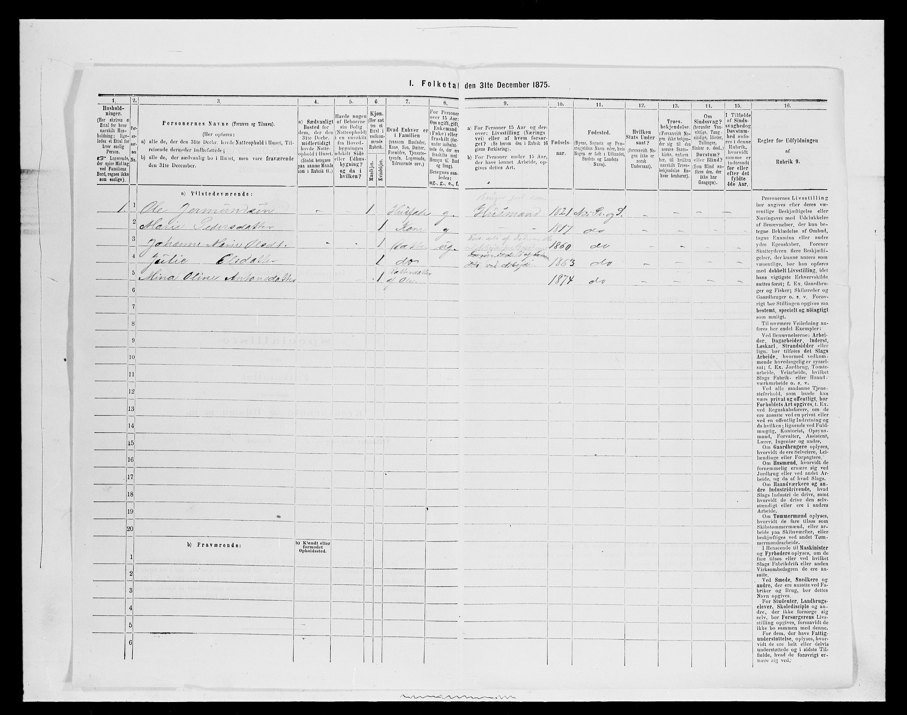 SAH, 1875 census for 0411P Nes, 1875, p. 83