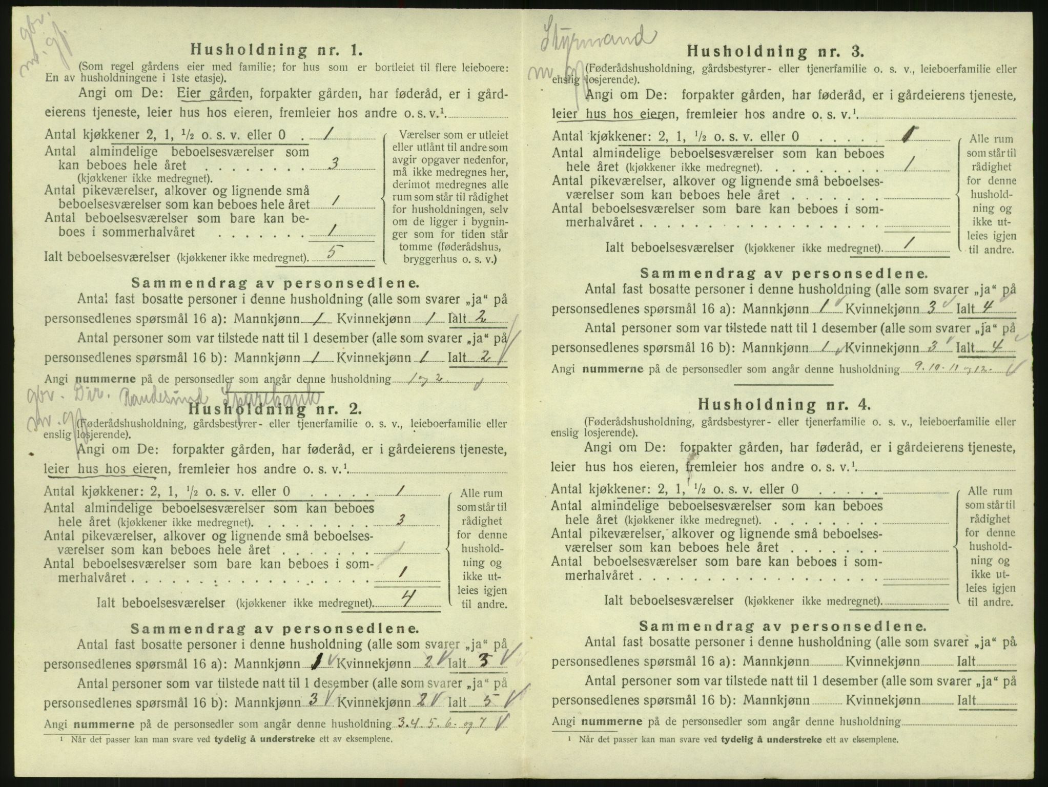 SAK, 1920 census for Randesund, 1920, p. 85
