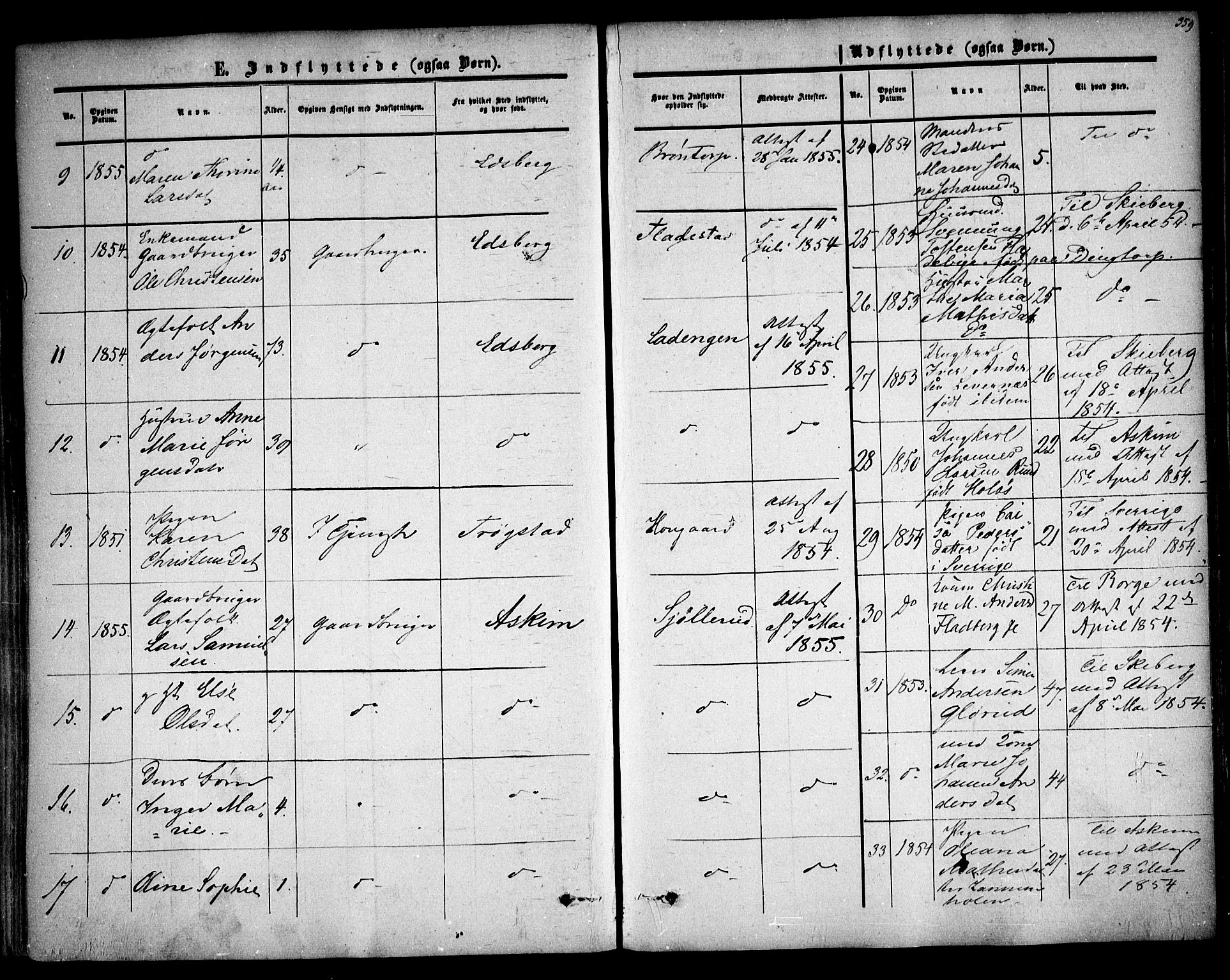 Rakkestad prestekontor Kirkebøker, AV/SAO-A-2008/F/Fa/L0009: Parish register (official) no. I 9, 1850-1856, p. 359