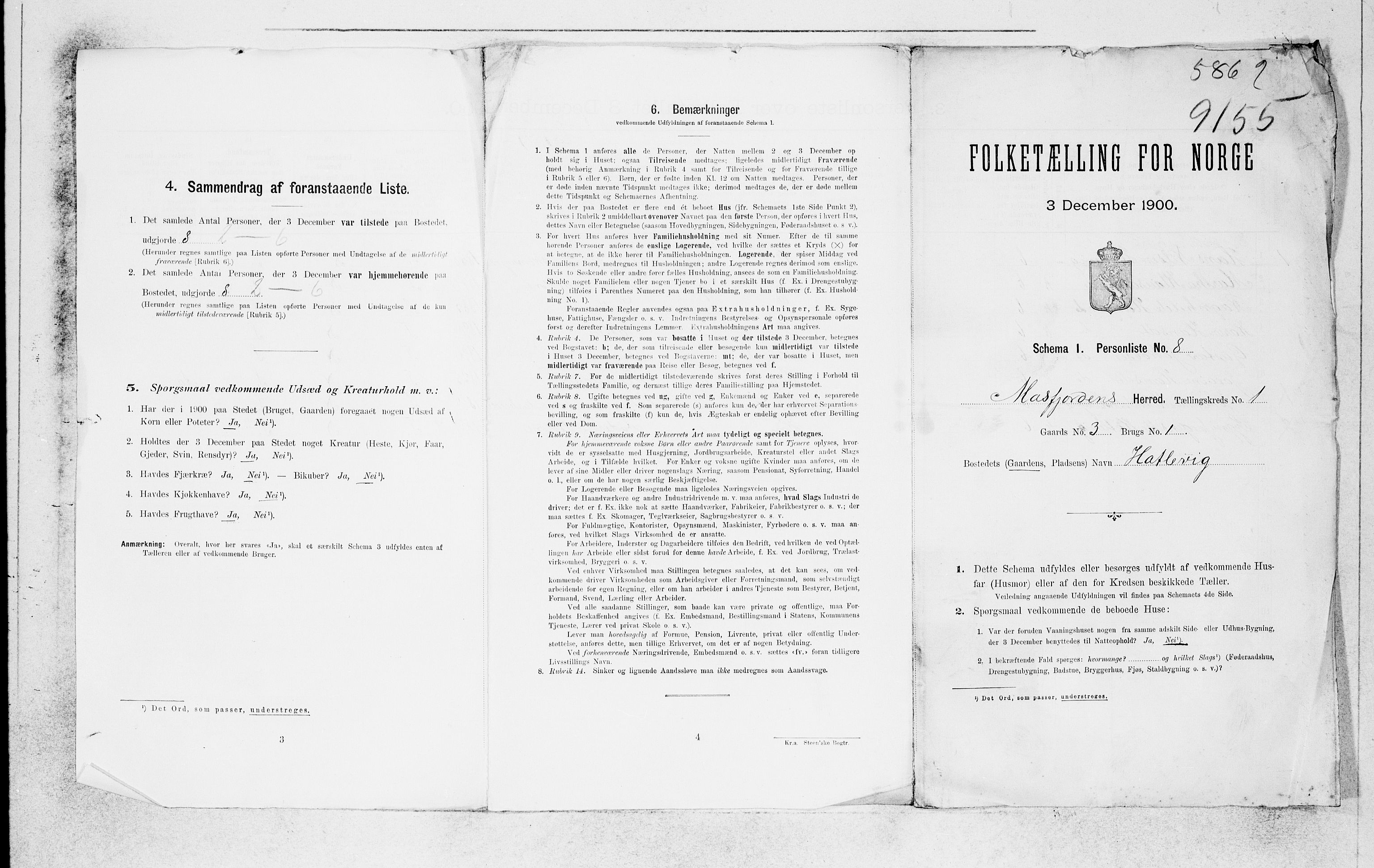 SAB, 1900 census for Masfjorden, 1900, p. 24