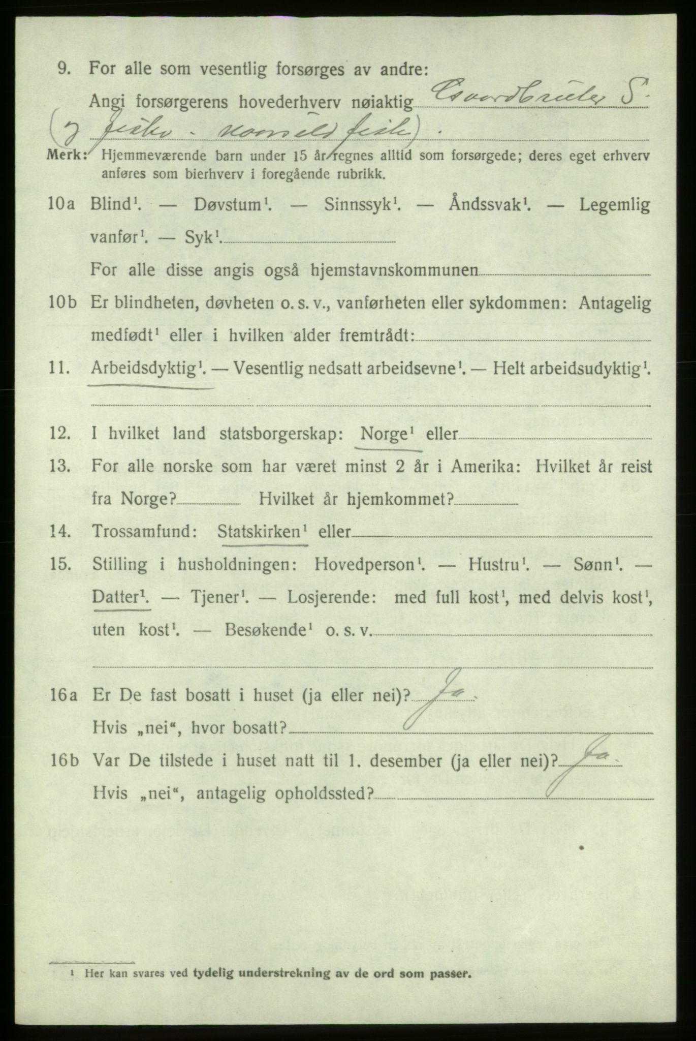 SAB, 1920 census for Bremnes, 1920, p. 4037
