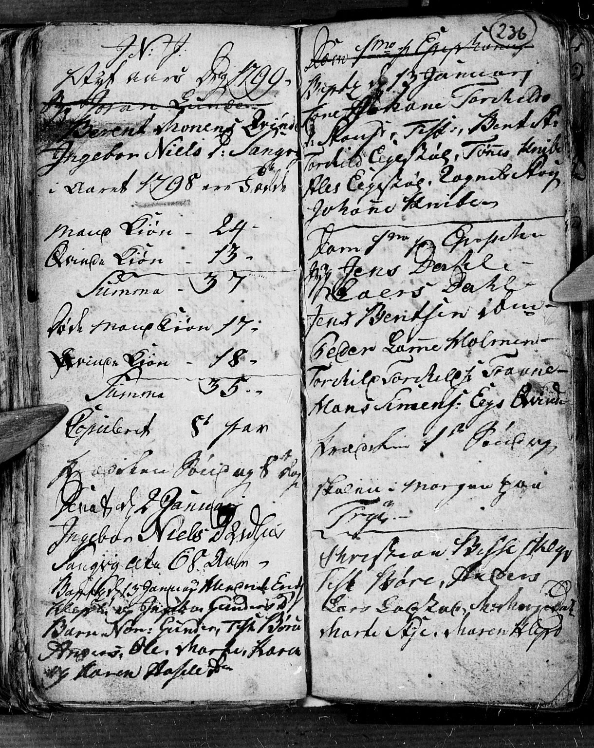 Søgne sokneprestkontor, SAK/1111-0037/F/Fb/Fbb/L0001: Parish register (copy) no. B 1, 1779-1802, p. 236