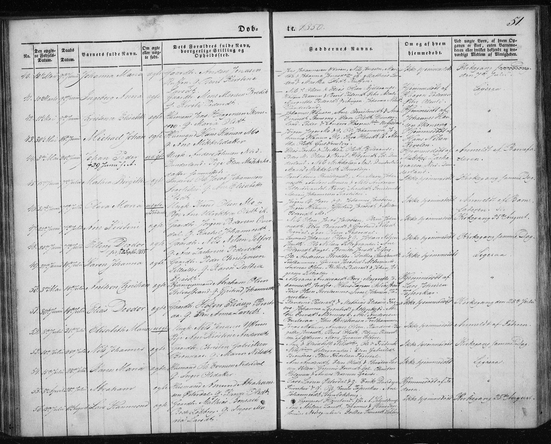 Ministerialprotokoller, klokkerbøker og fødselsregistre - Nordland, AV/SAT-A-1459/827/L0391: Parish register (official) no. 827A03, 1842-1852, p. 51