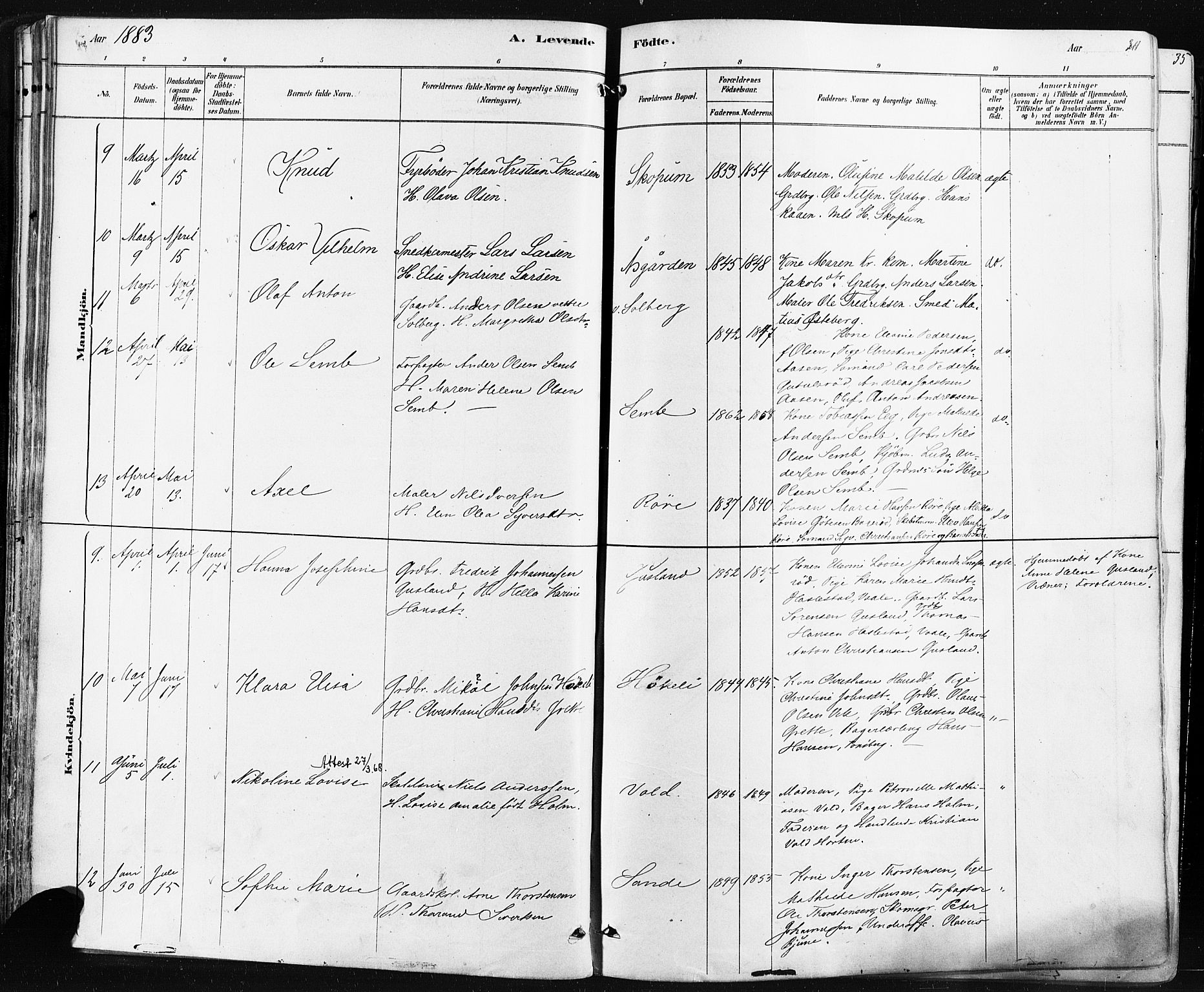 Borre kirkebøker, AV/SAKO-A-338/F/Fa/L0009: Parish register (official) no. I 9, 1878-1896, p. 30