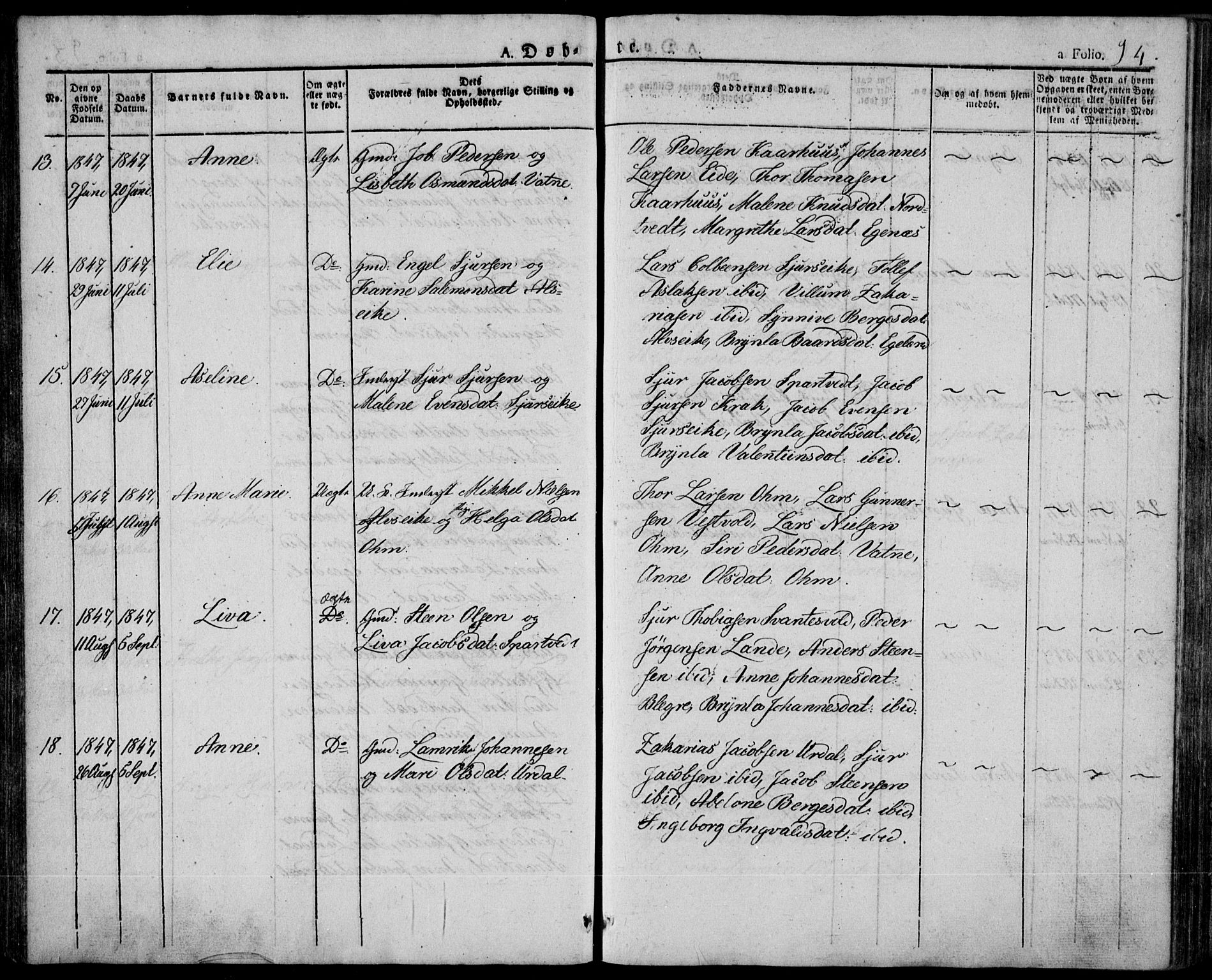 Skjold sokneprestkontor, AV/SAST-A-101847/H/Ha/Haa/L0005: Parish register (official) no. A 5, 1830-1856, p. 94