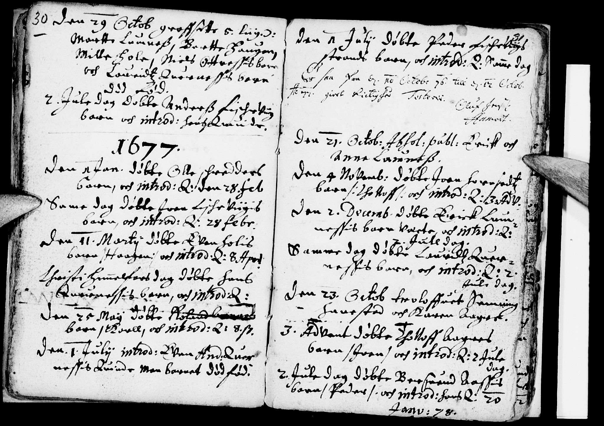 Åmot prestekontor, Hedmark, AV/SAH-PREST-056/H/Ha/Haa/L0001: Parish register (official) no. 1 /1, 1661-1680, p. 30-31