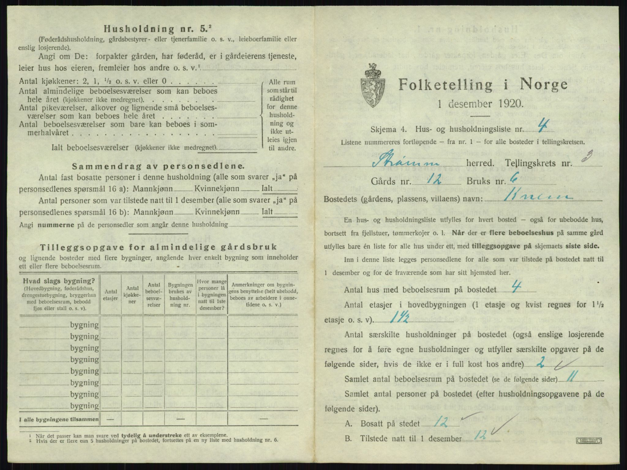 SAKO, 1920 census for Strømm, 1920, p. 236