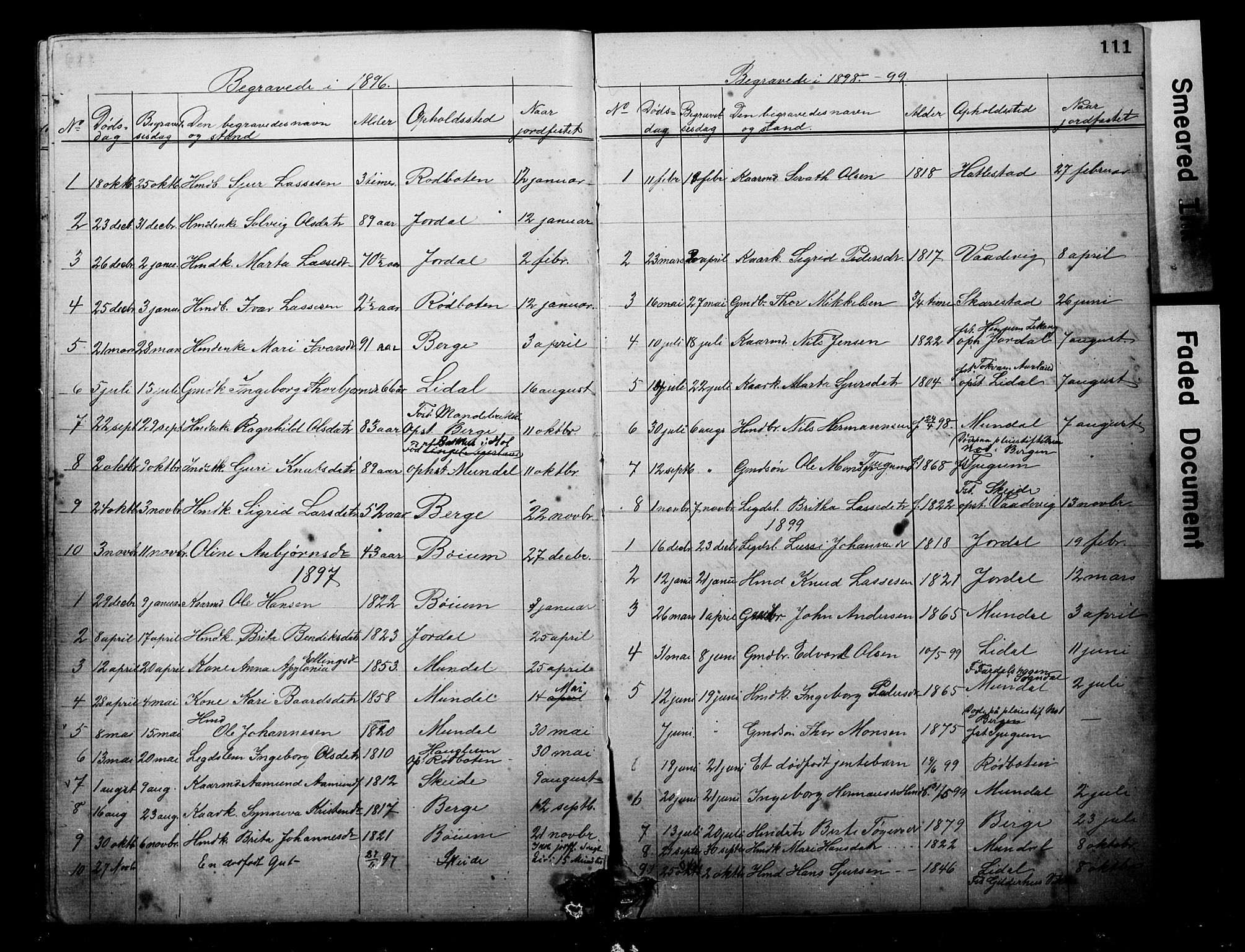 Balestrand sokneprestembete, SAB/A-79601: Parish register (copy) no. B 1A, 1880-1916, p. 111