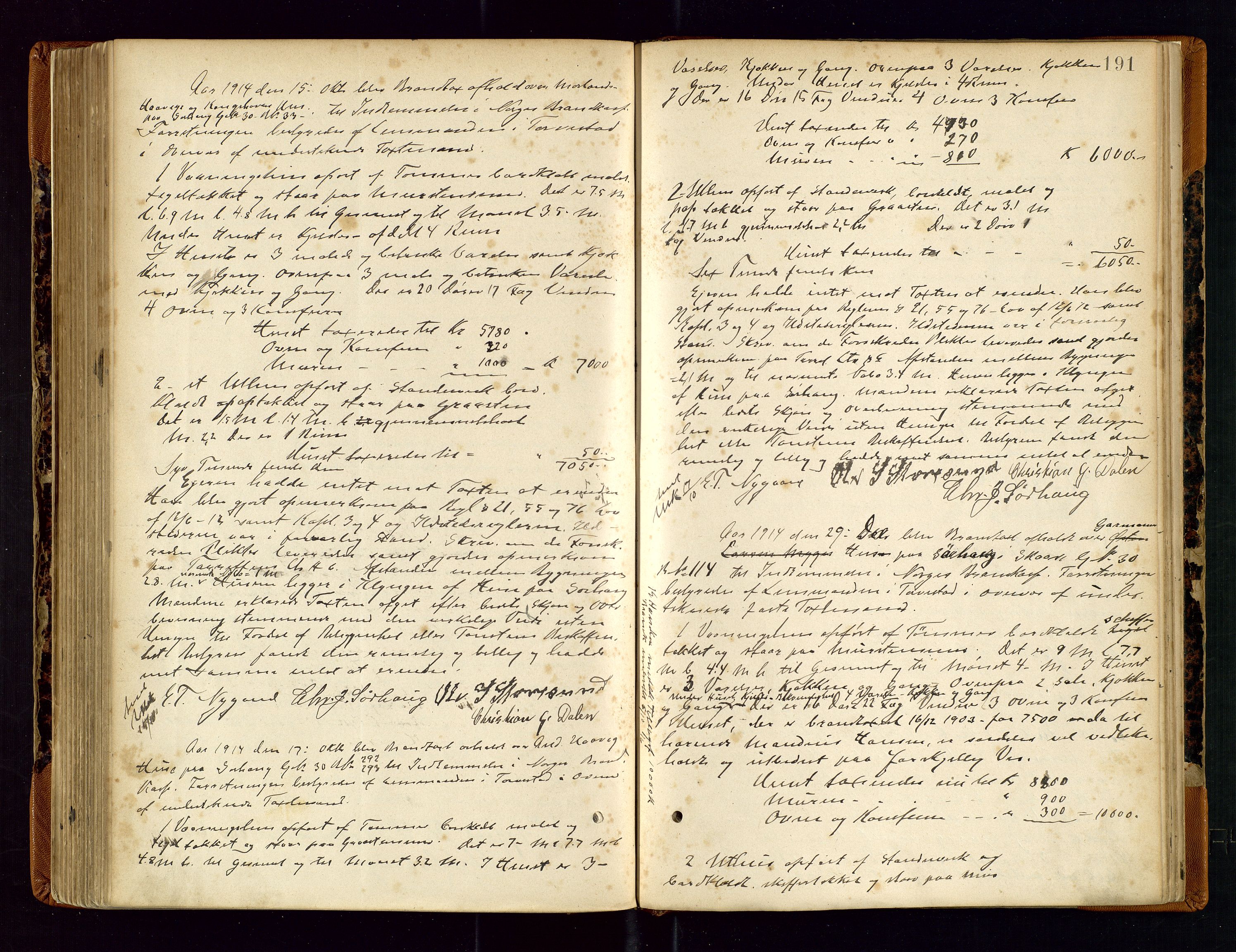 Torvestad lensmannskontor, AV/SAST-A-100307/1/Goa/L0002: "Brandtaxationsprotokol for Torvestad Thinglag", 1883-1917, p. 190b-191a