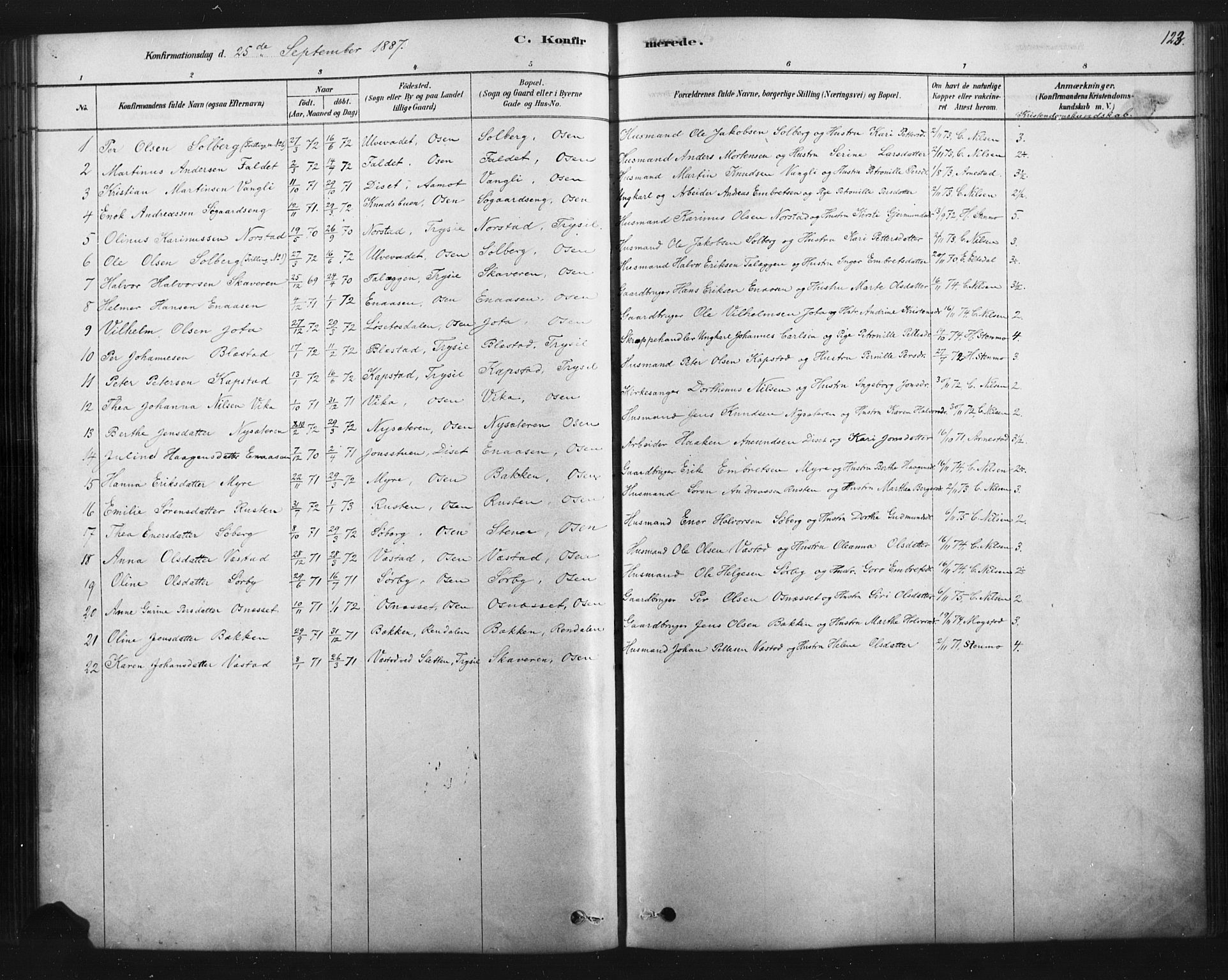 Åmot prestekontor, Hedmark, AV/SAH-PREST-056/H/Ha/Haa/L0012: Parish register (official) no. 12, 1878-1901, p. 123