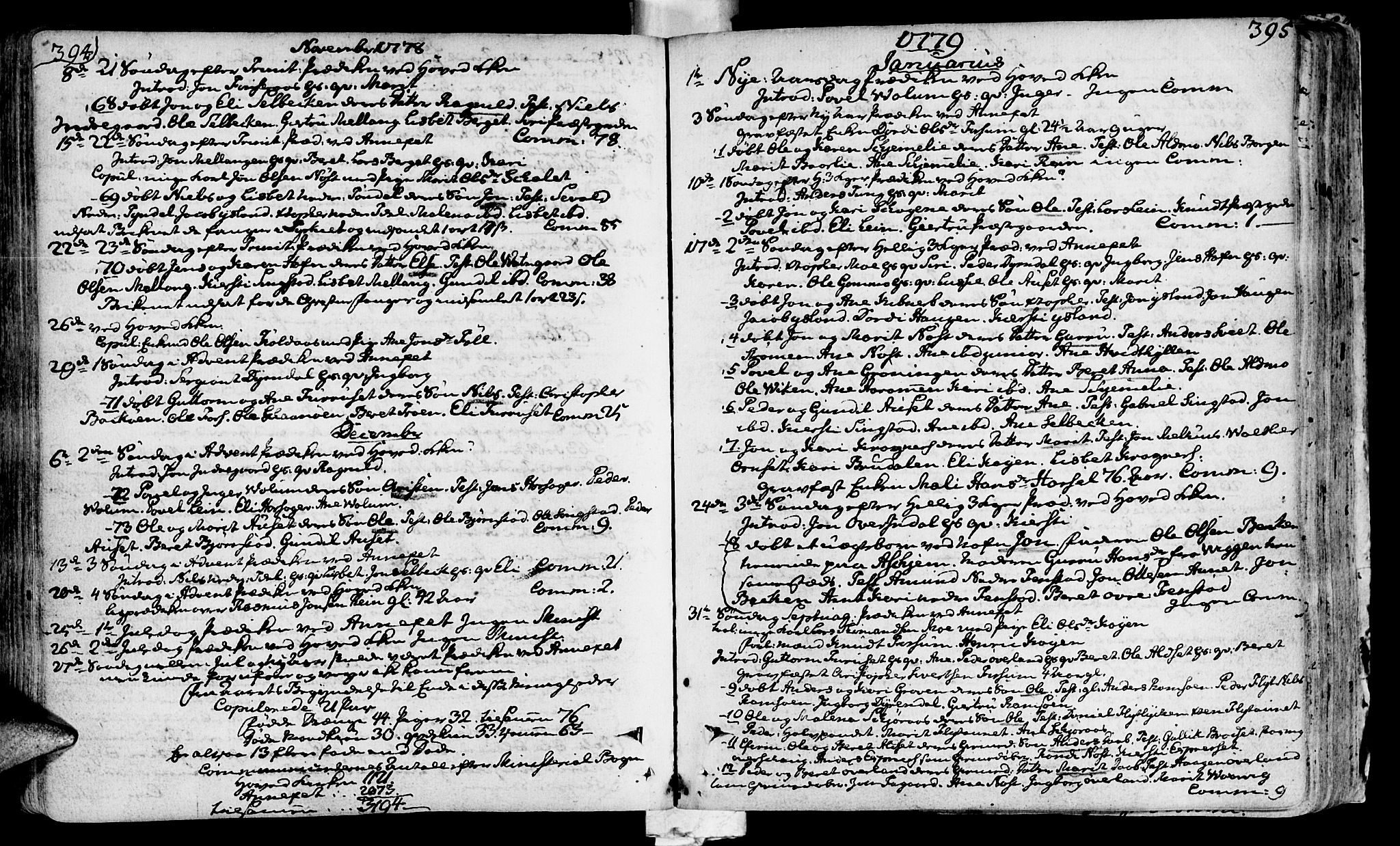Ministerialprotokoller, klokkerbøker og fødselsregistre - Sør-Trøndelag, SAT/A-1456/646/L0605: Parish register (official) no. 646A03, 1751-1790, p. 394-395