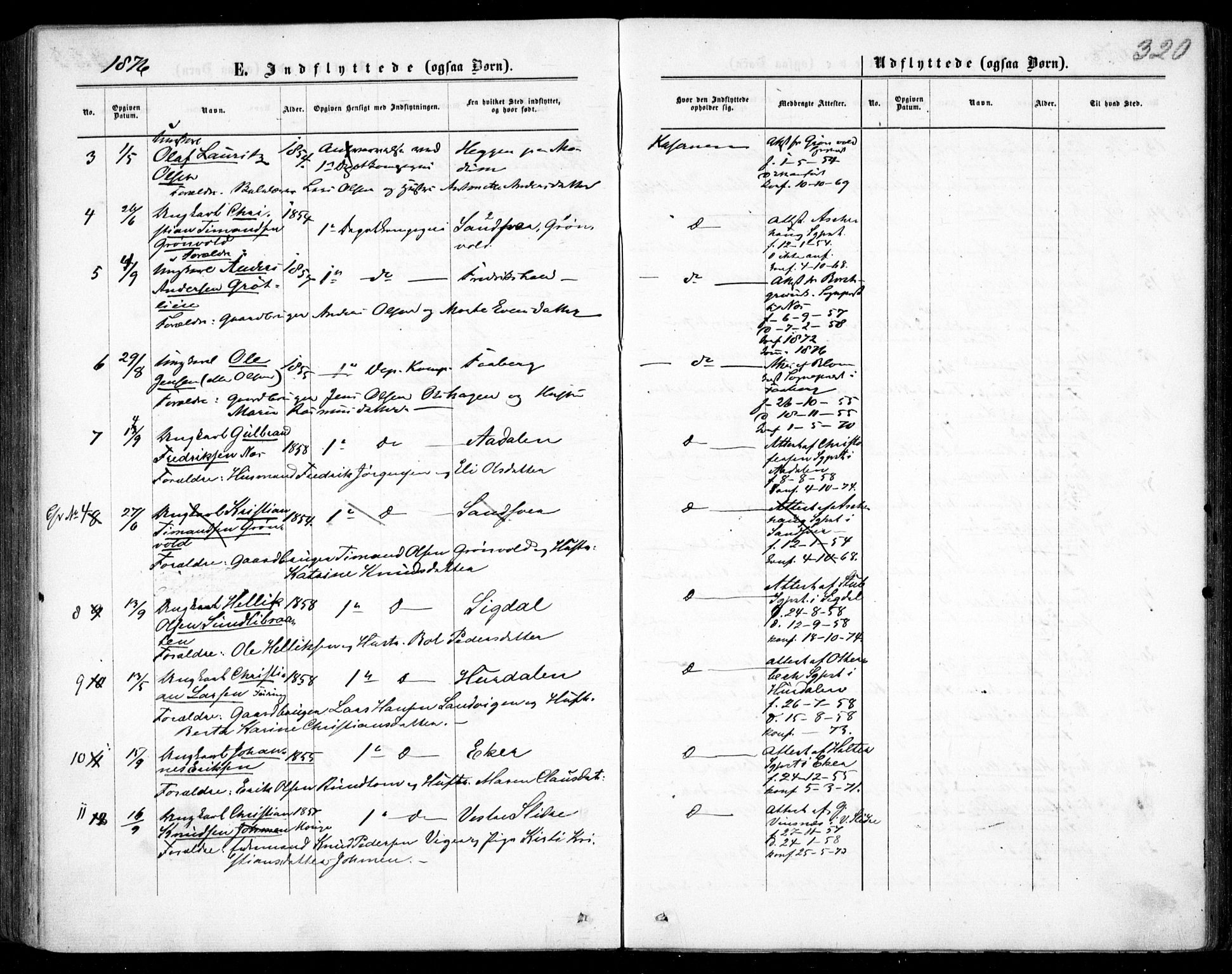 Garnisonsmenigheten Kirkebøker, AV/SAO-A-10846/F/Fa/L0011: Parish register (official) no. 11, 1870-1880, p. 320