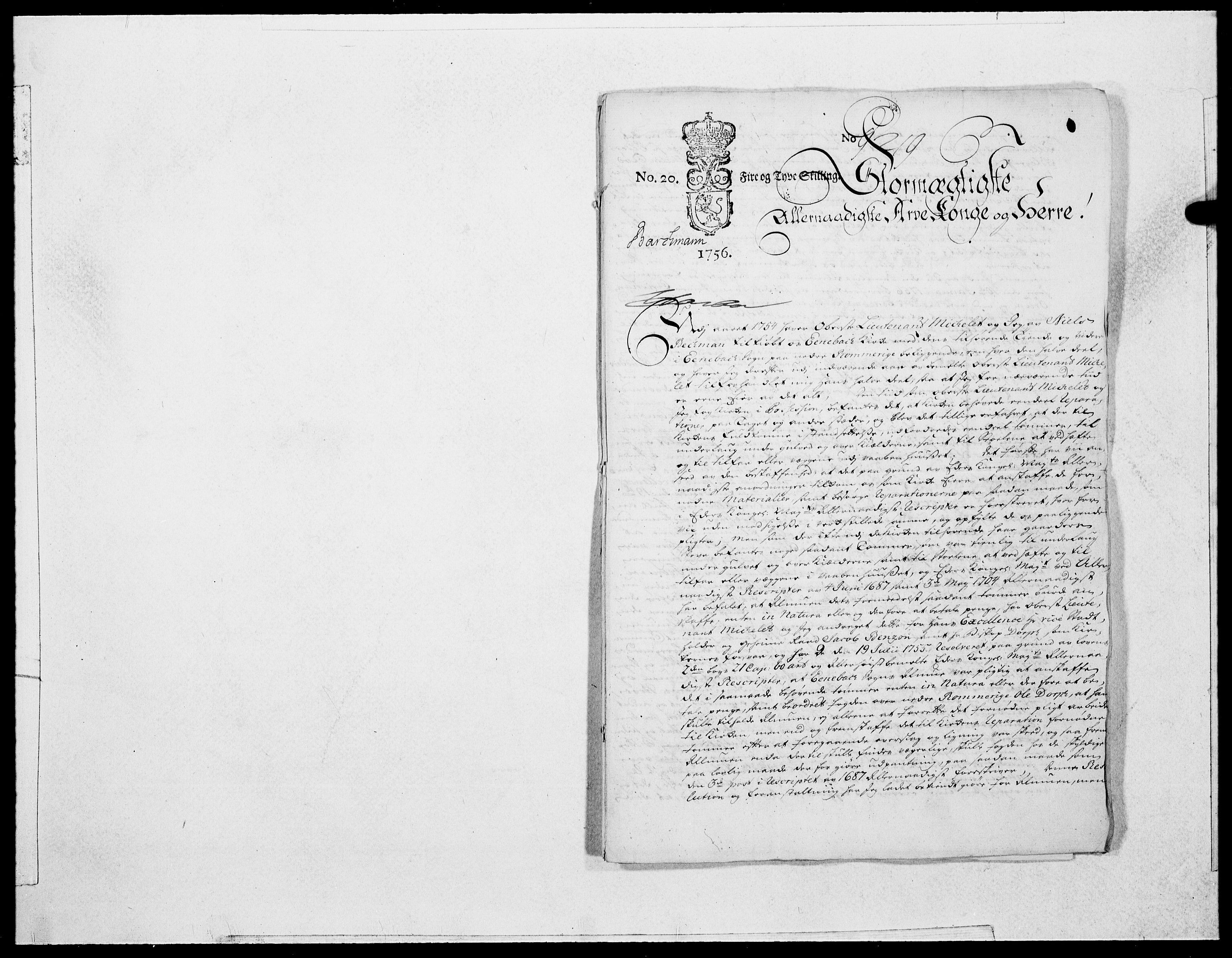 Danske Kanselli 1572-1799, AV/RA-EA-3023/F/Fc/Fcc/Fcca/L0173: Norske innlegg 1572-1799, 1757, p. 9
