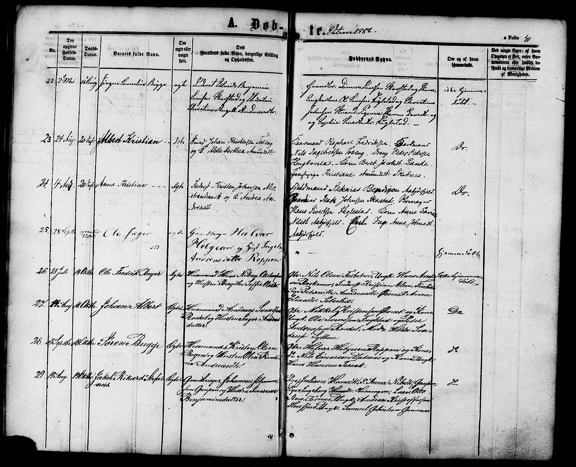 Ministerialprotokoller, klokkerbøker og fødselsregistre - Nordland, SAT/A-1459/810/L0146: Parish register (official) no. 810A08 /1, 1862-1874, p. 41
