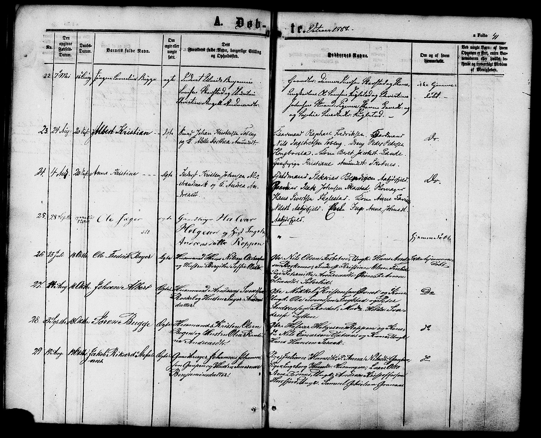 Ministerialprotokoller, klokkerbøker og fødselsregistre - Nordland, AV/SAT-A-1459/810/L0146: Parish register (official) no. 810A08 /1, 1862-1874, p. 41