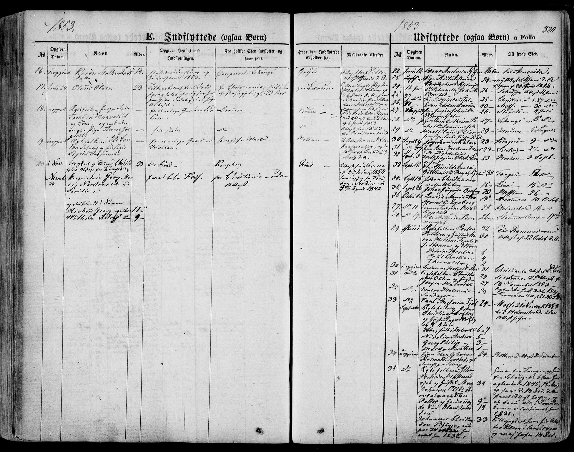 Sande Kirkebøker, SAKO/A-53/F/Fa/L0004: Parish register (official) no. 4, 1847-1864, p. 320