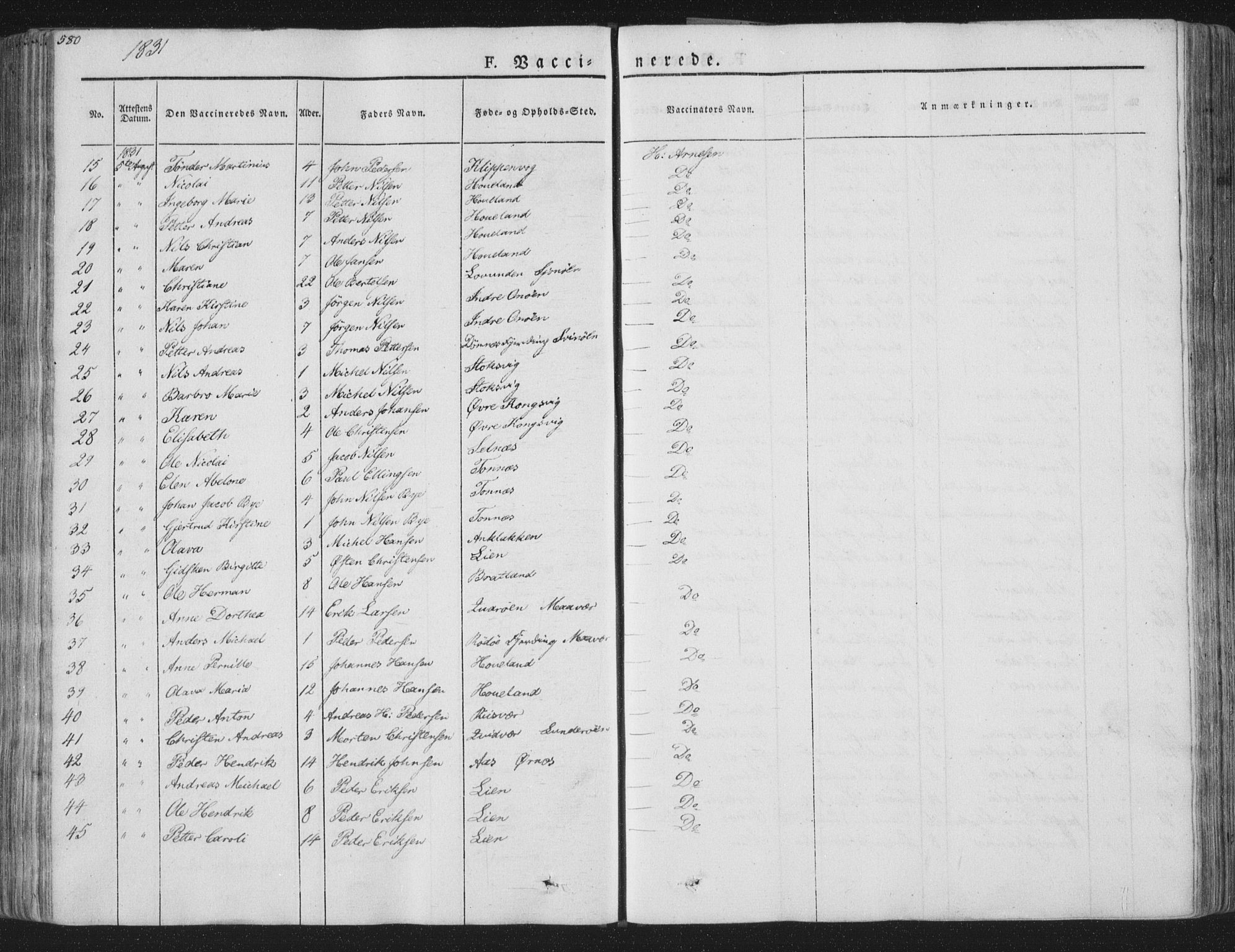Ministerialprotokoller, klokkerbøker og fødselsregistre - Nordland, SAT/A-1459/839/L0566: Parish register (official) no. 839A03, 1825-1862, p. 580