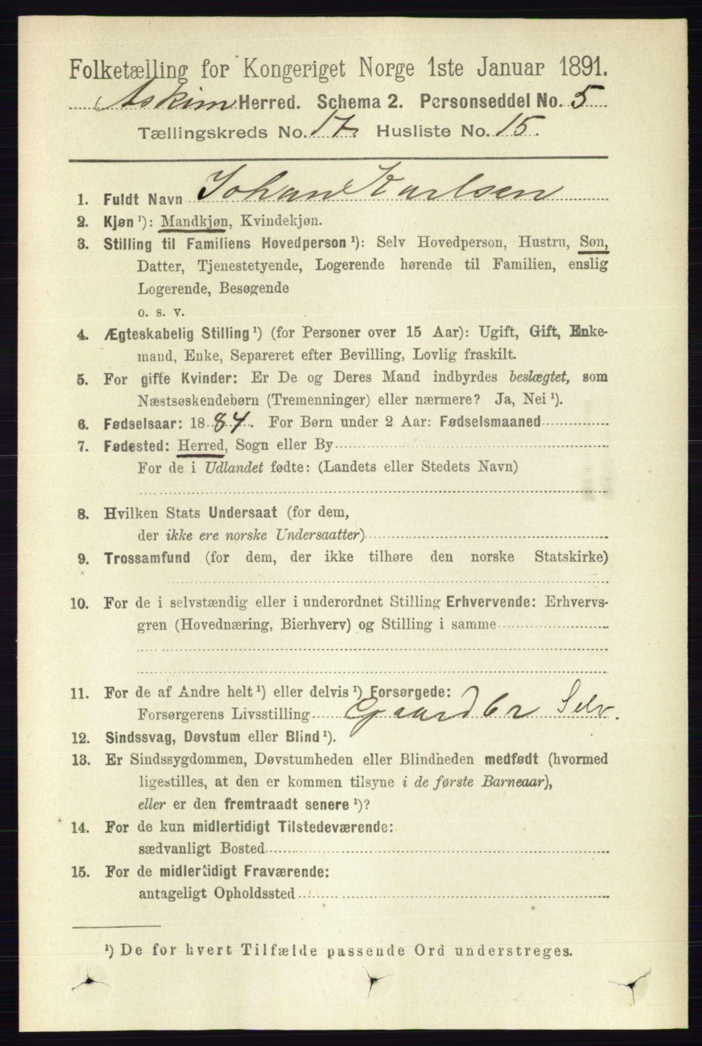 RA, 1891 census for 0124 Askim, 1891, p. 2939