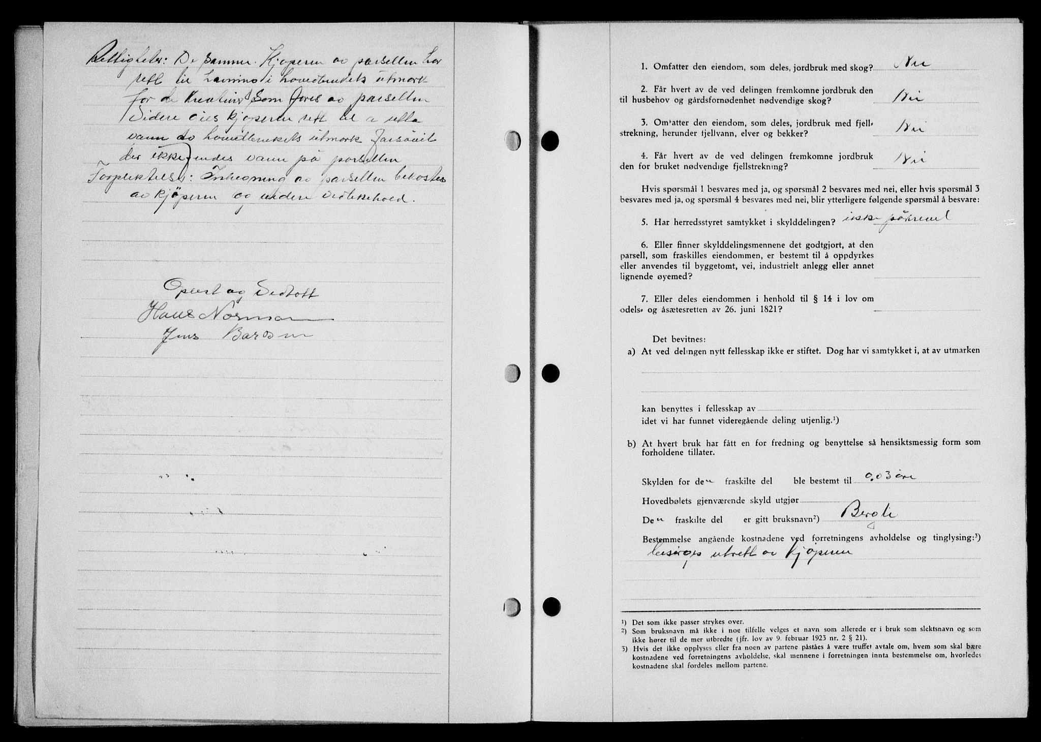 Lofoten sorenskriveri, SAT/A-0017/1/2/2C/L0013a: Mortgage book no. 13a, 1944-1946, Diary no: : 627/1945