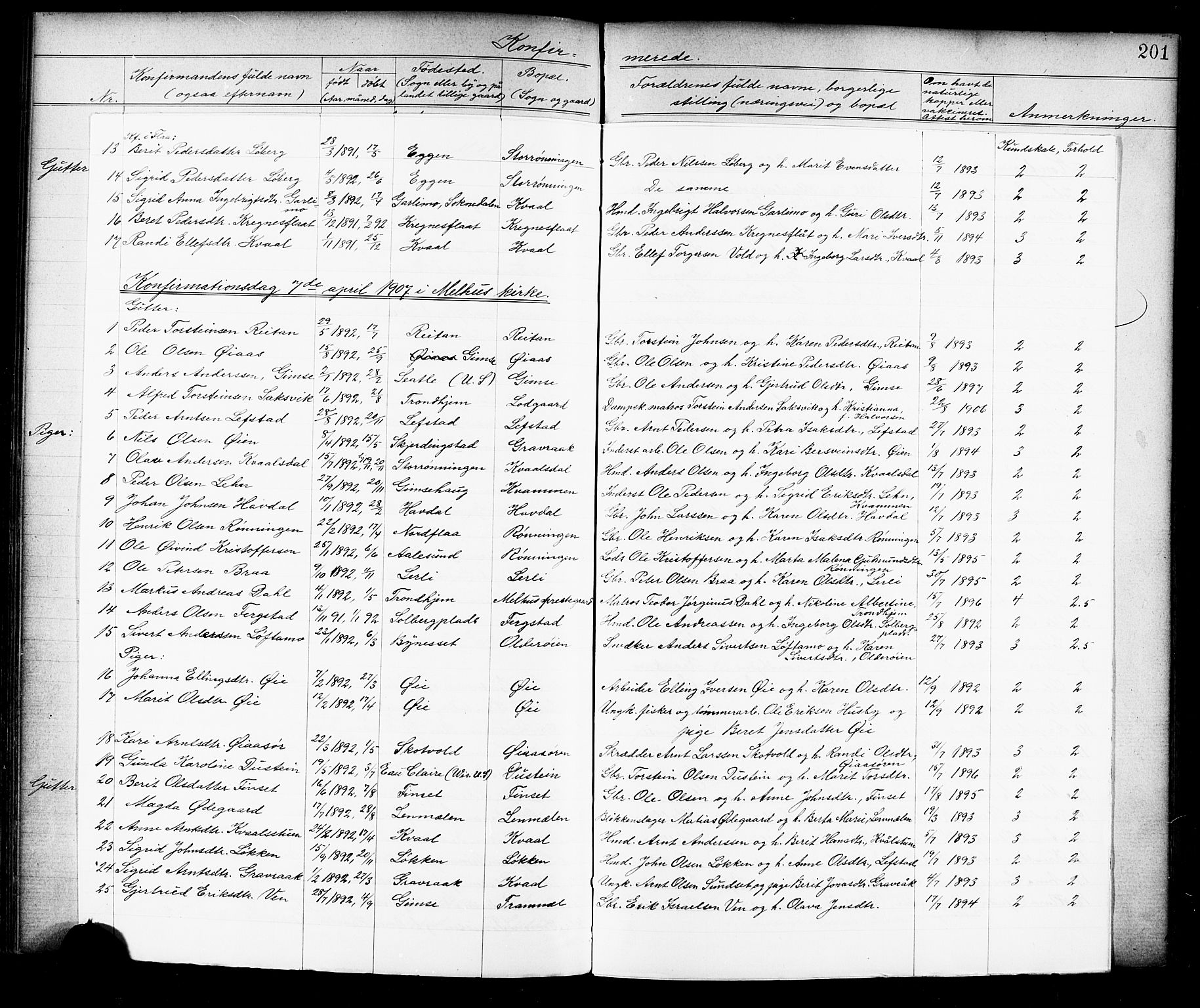 Ministerialprotokoller, klokkerbøker og fødselsregistre - Sør-Trøndelag, SAT/A-1456/691/L1094: Parish register (copy) no. 691C05, 1879-1911, p. 201e