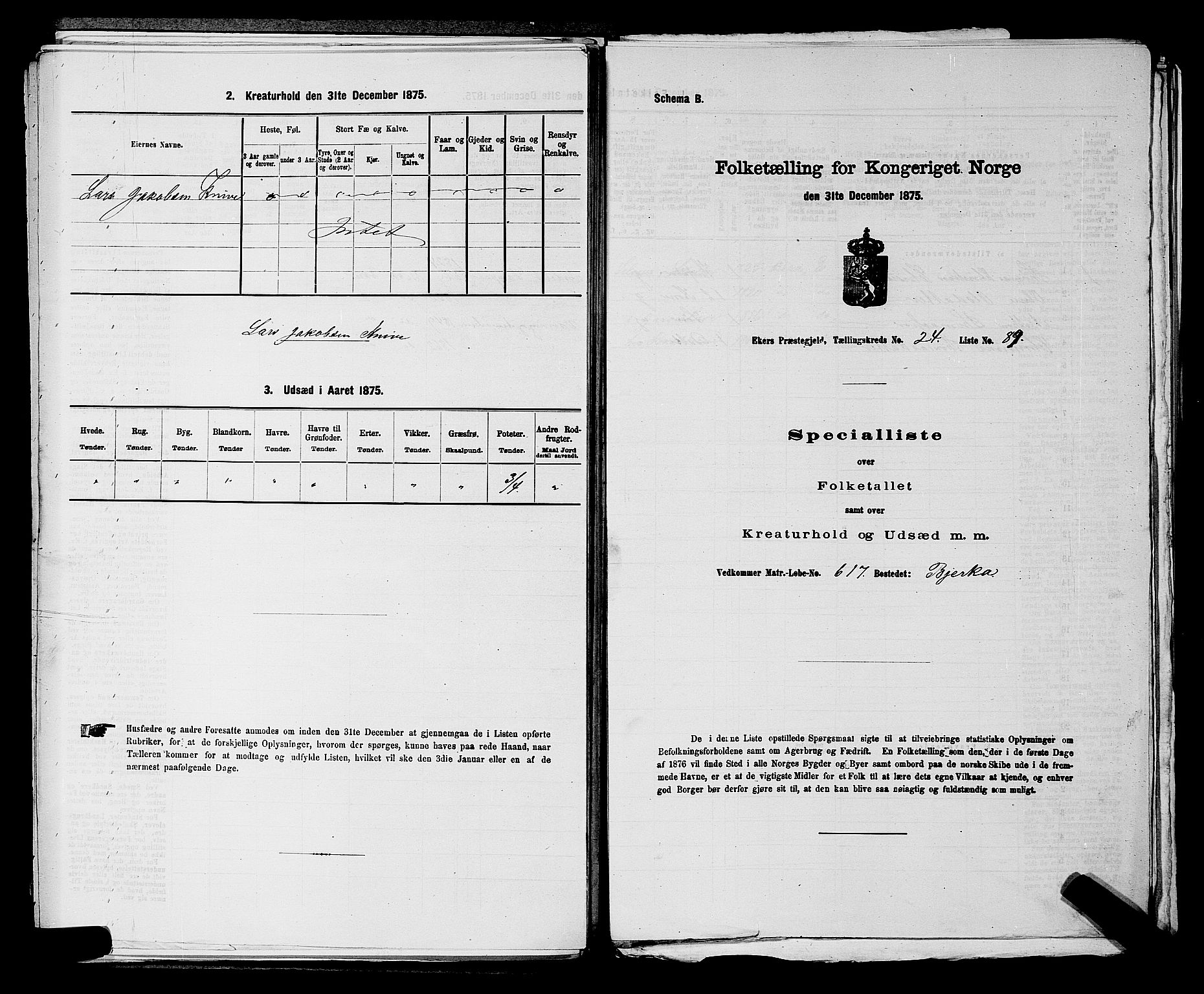 SAKO, 1875 census for 0624P Eiker, 1875, p. 4303