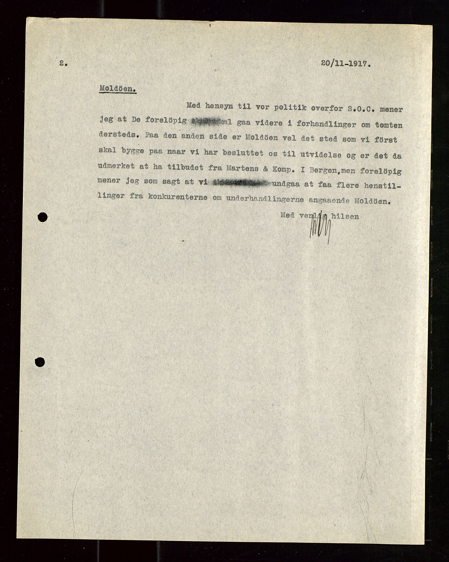 Pa 1521 - A/S Norske Shell, AV/SAST-A-101915/E/Ea/Eaa/L0019: Sjefskorrespondanse, 1917, p. 265