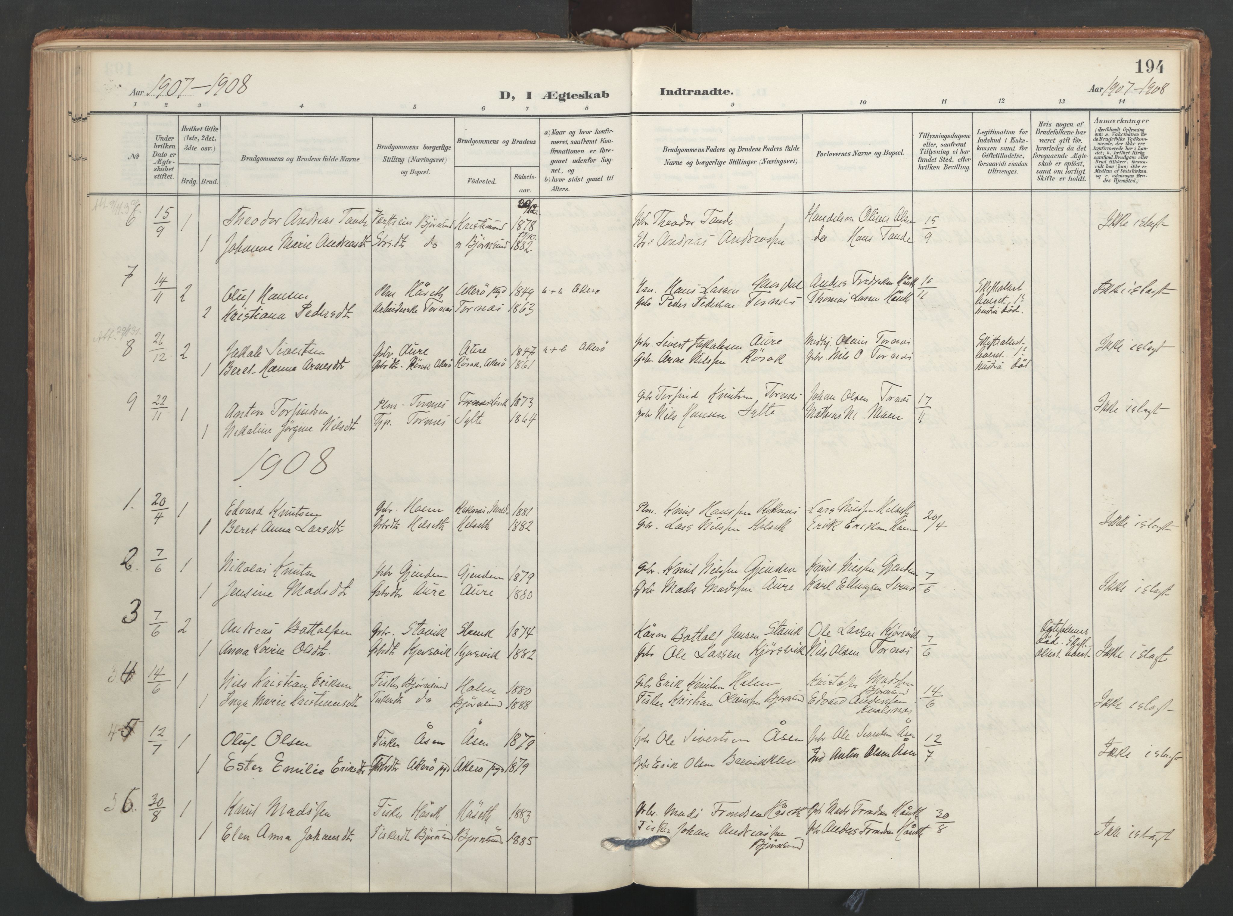 Ministerialprotokoller, klokkerbøker og fødselsregistre - Møre og Romsdal, AV/SAT-A-1454/565/L0751: Parish register (official) no. 565A05, 1905-1979, p. 194