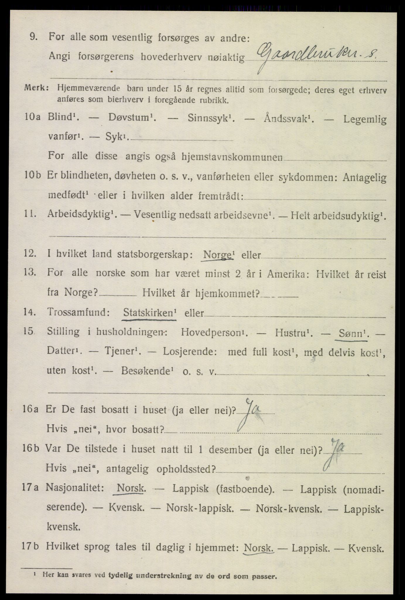 SAT, 1920 census for Leksvik, 1920, p. 4775