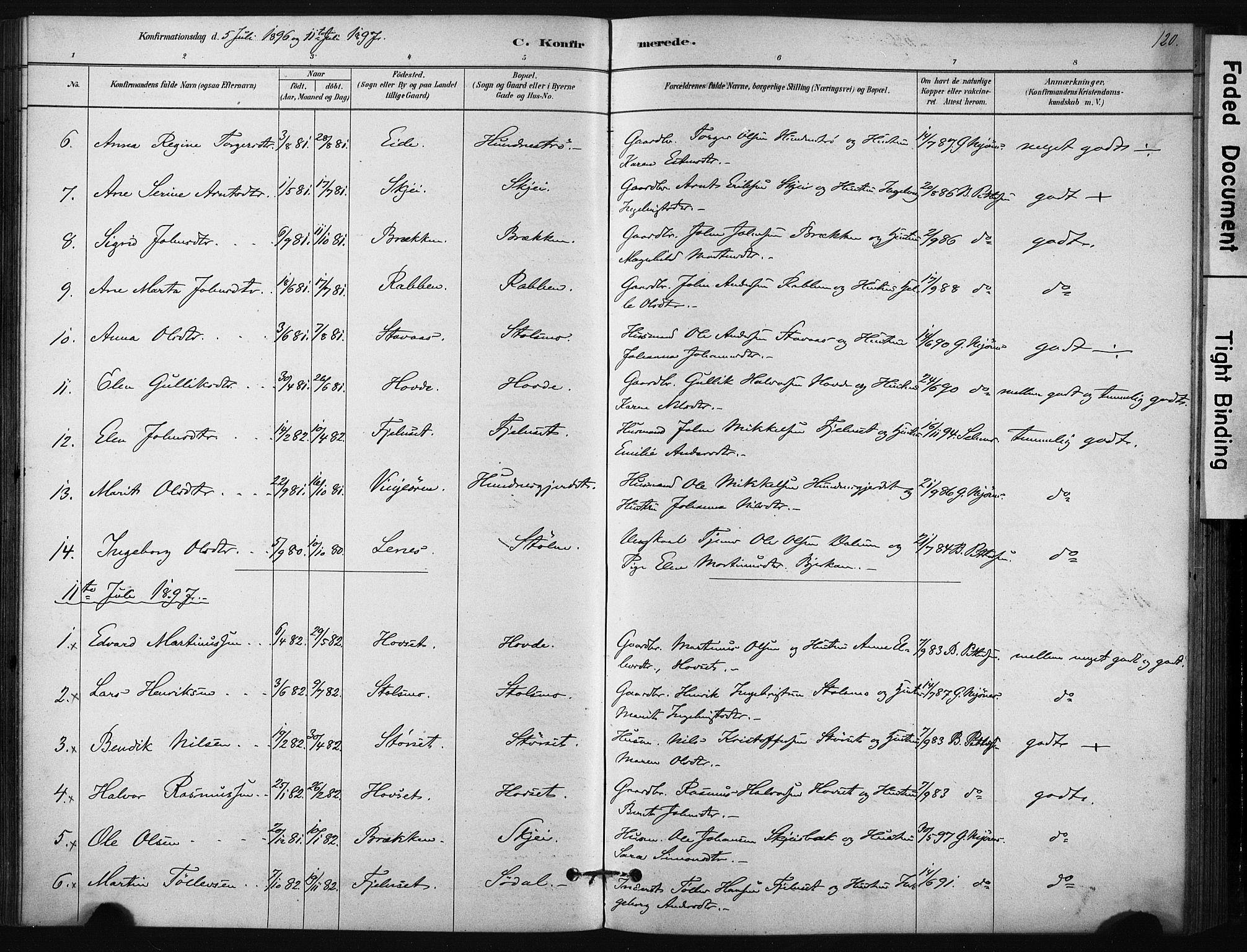Ministerialprotokoller, klokkerbøker og fødselsregistre - Sør-Trøndelag, SAT/A-1456/631/L0512: Parish register (official) no. 631A01, 1879-1912, p. 120