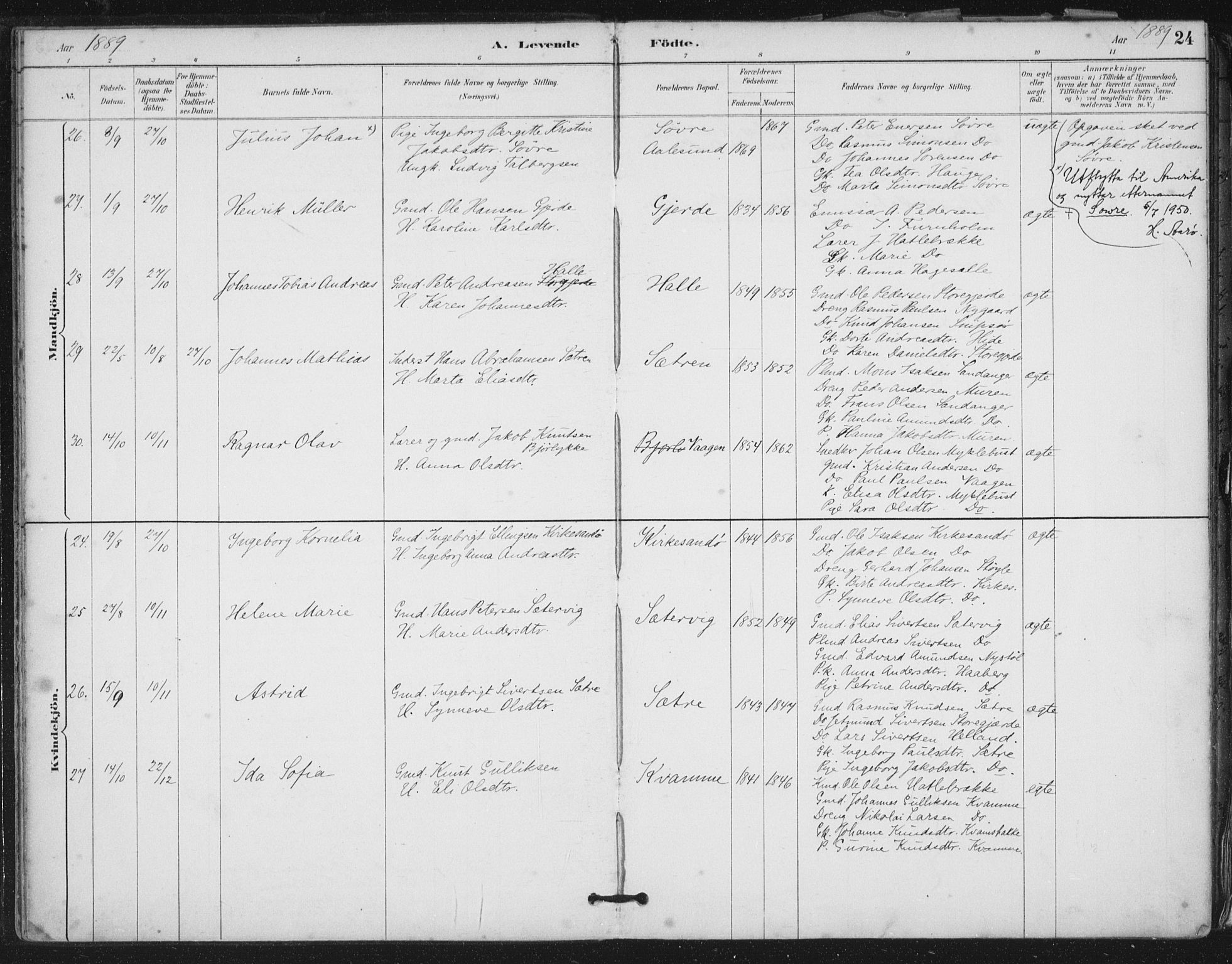 Ministerialprotokoller, klokkerbøker og fødselsregistre - Møre og Romsdal, AV/SAT-A-1454/503/L0037: Parish register (official) no. 503A05, 1884-1900, p. 24