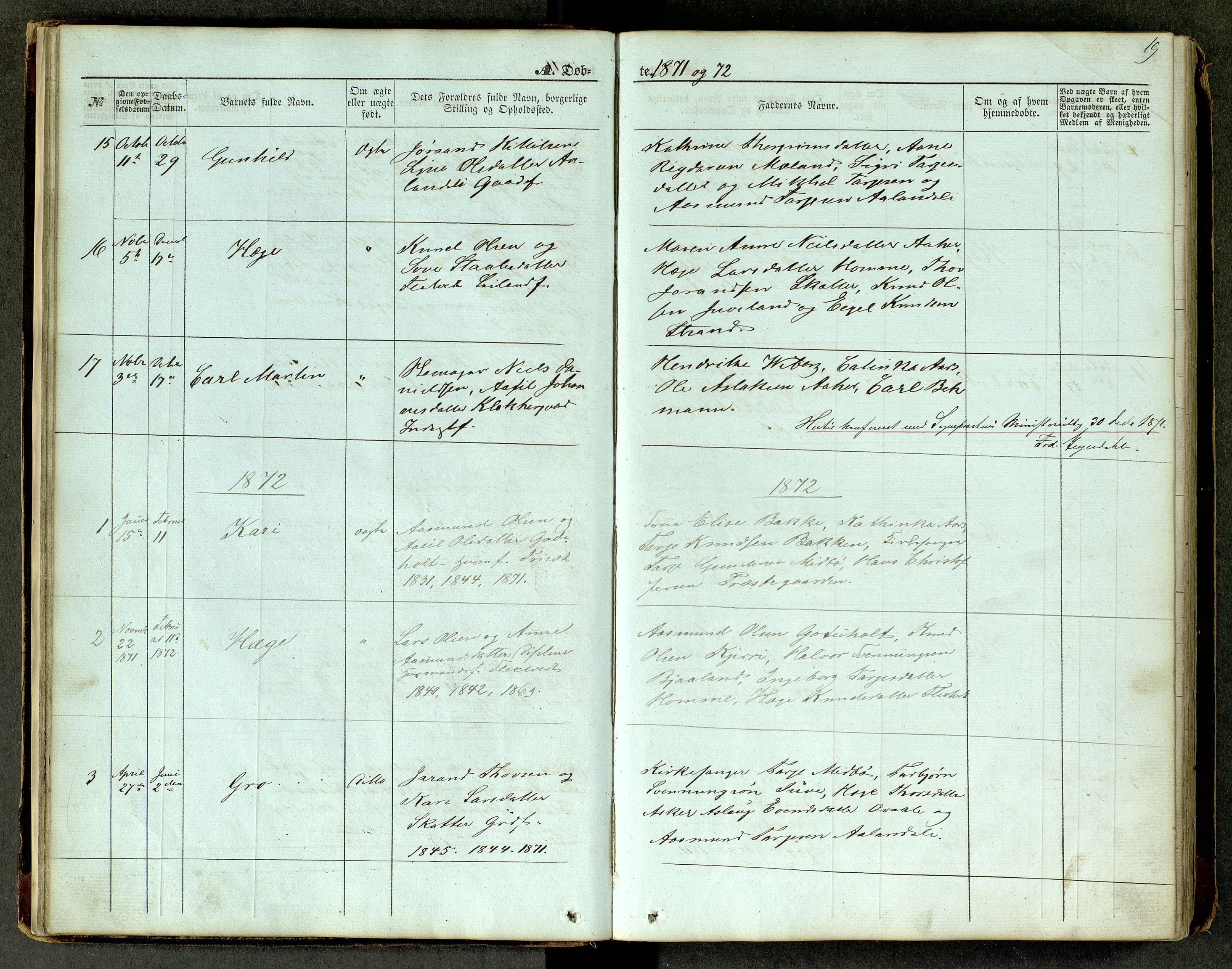 Lårdal kirkebøker, AV/SAKO-A-284/G/Ga/L0002: Parish register (copy) no. I 2, 1861-1890, p. 19