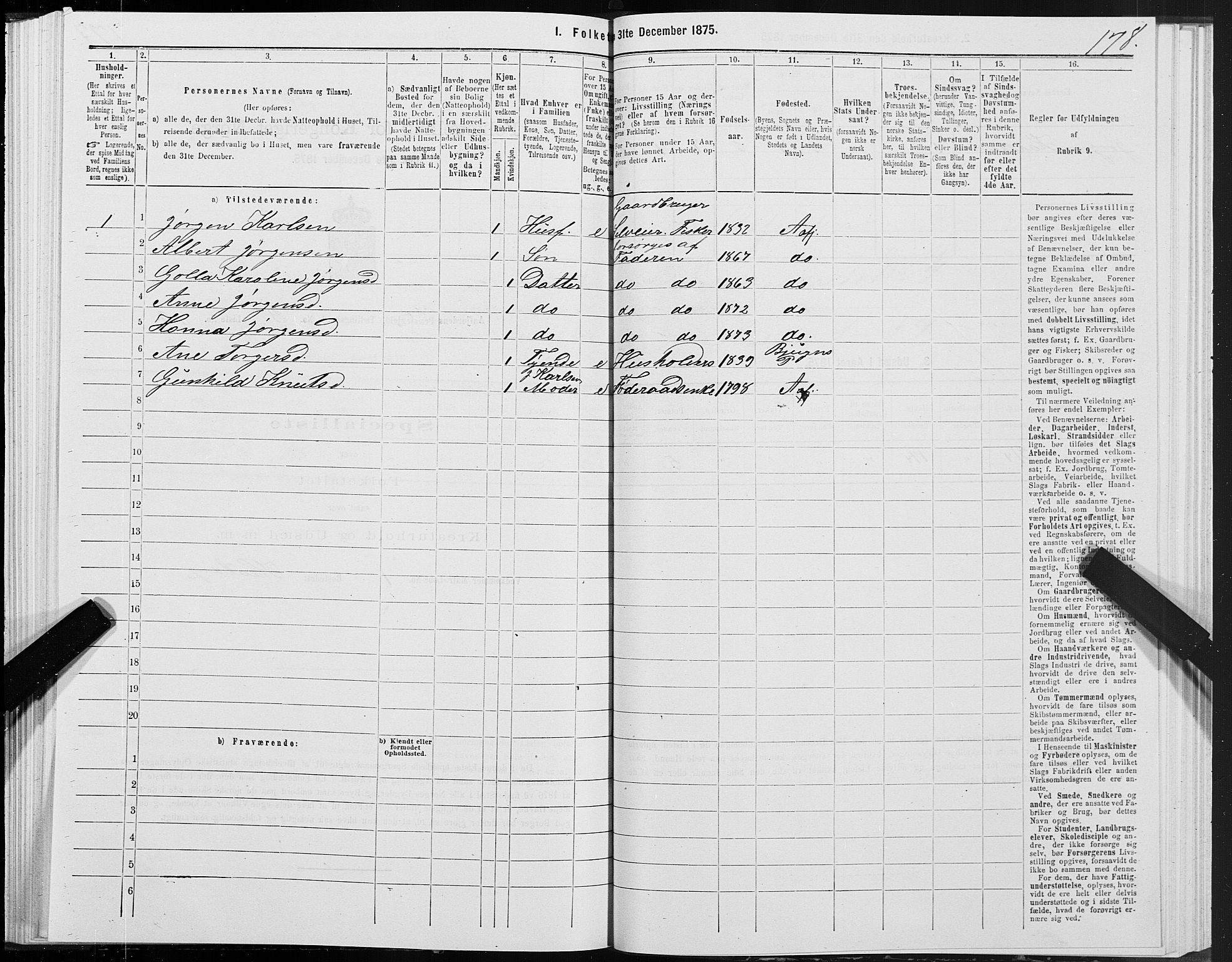 SAT, 1875 census for 1630P Aafjorden, 1875, p. 2178