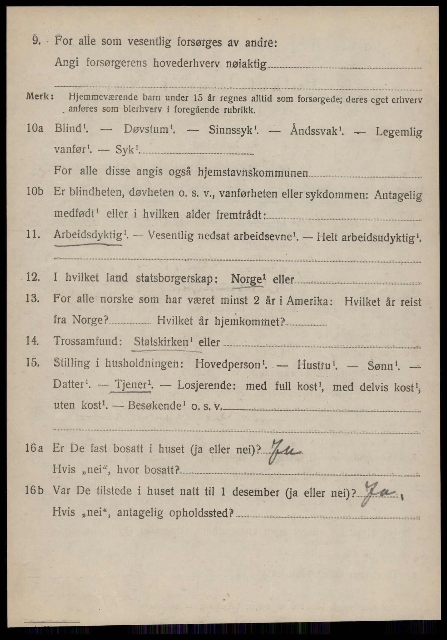 SAT, 1920 census for Vatne, 1920, p. 3321