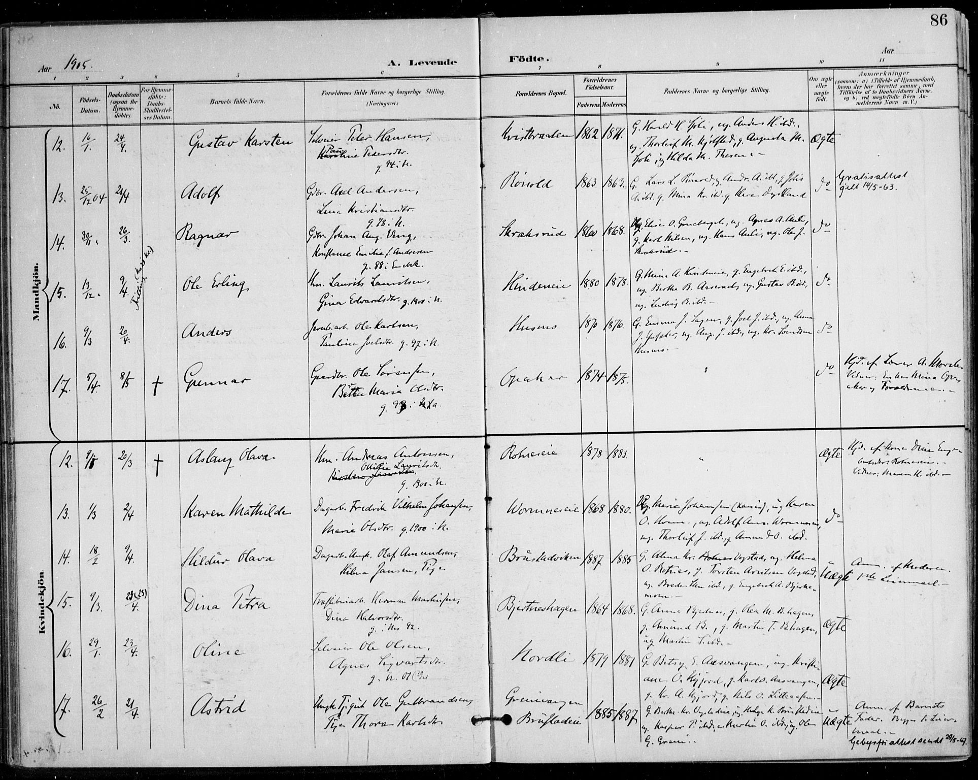 Nes prestekontor Kirkebøker, AV/SAO-A-10410/F/Fa/L0011: Parish register (official) no. I 11, 1899-1918, p. 86