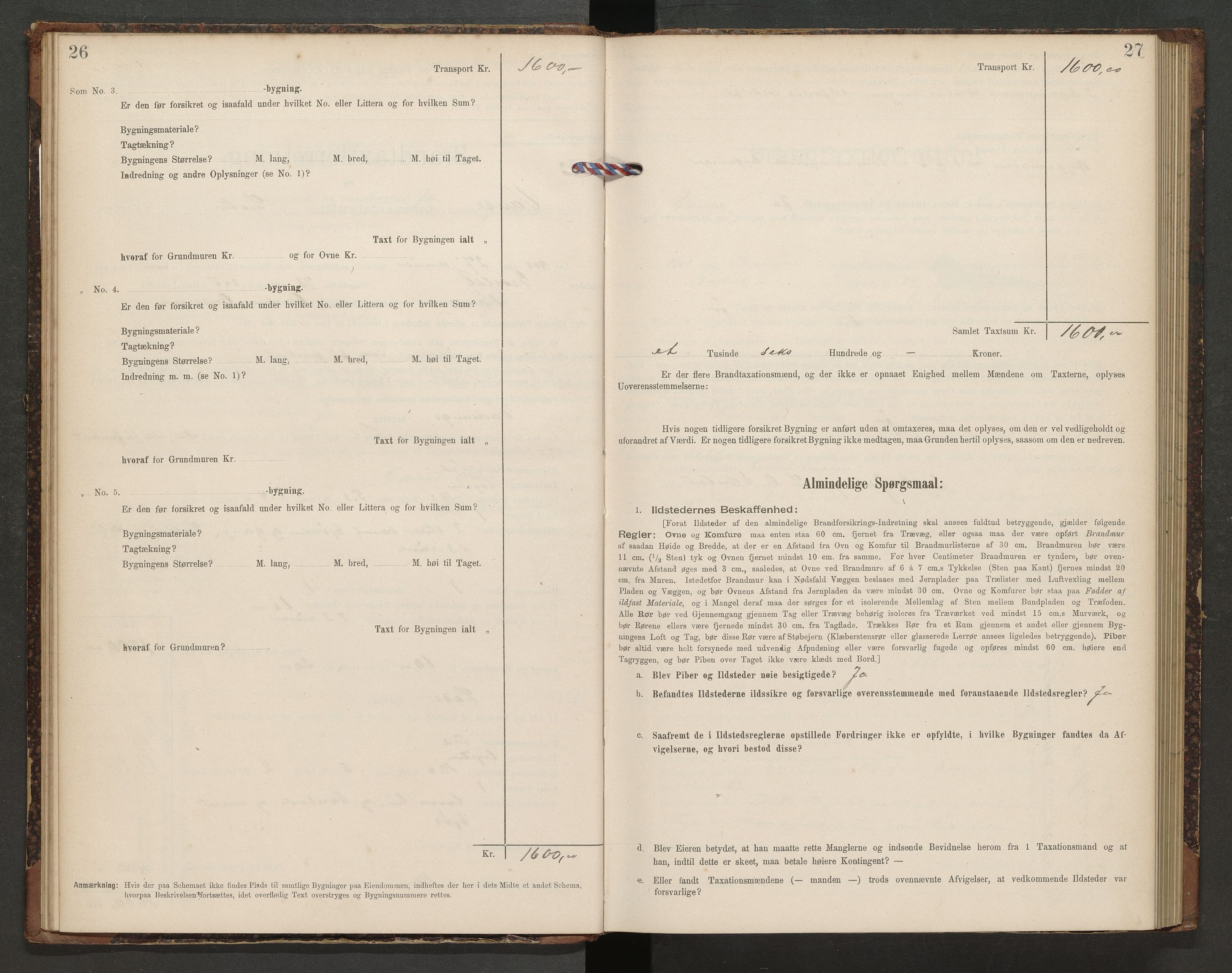 Norges Brannkasse Lista, AV/SAK-2241-0035/F/Fa/L0006: Branntakstprotokoll nr. 6 med gårdsnavnregister, 1901-1904